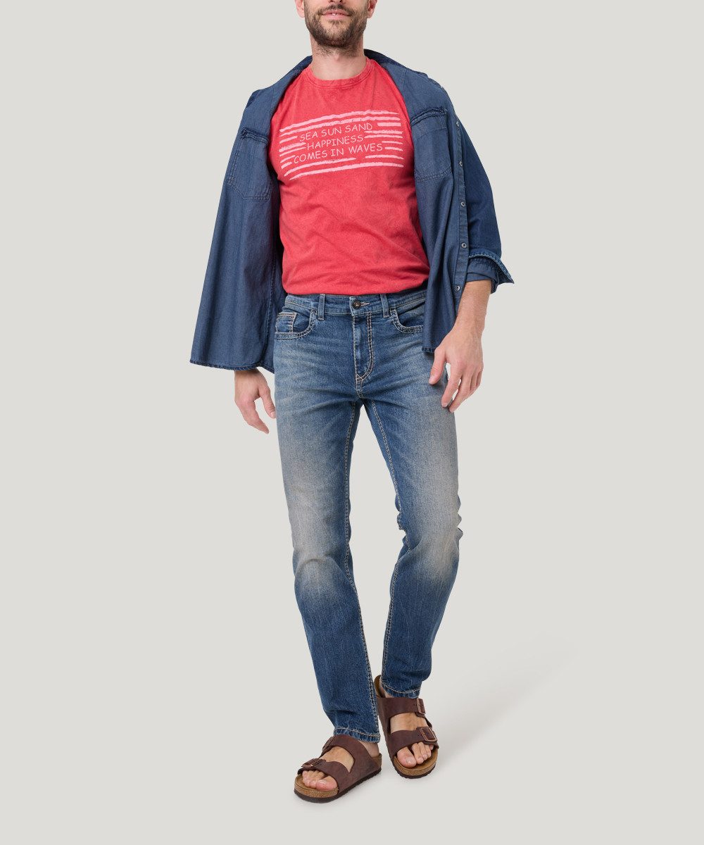 Pioneer Authentic Jeans Straight jeans Rando dikke naden