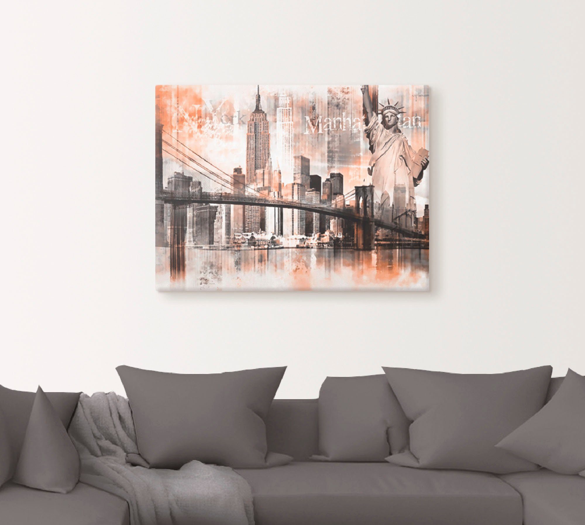 Artland Artprint New York skyline collage V als artprint op linnen, poster in verschillende formaten maten