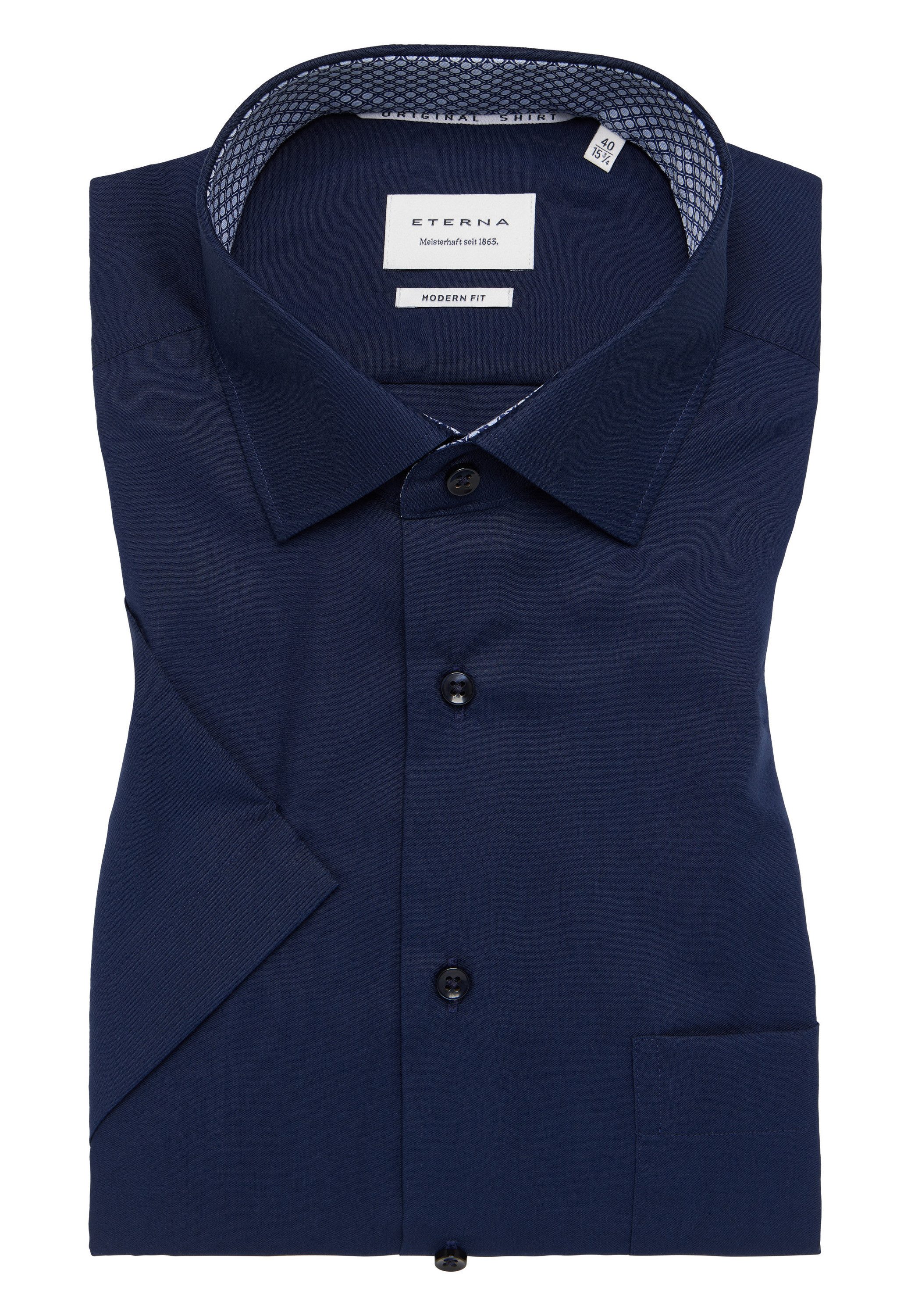 Eterna Overhemd met korte mouwen MODERN FIT NON IRON (strijkvrij)