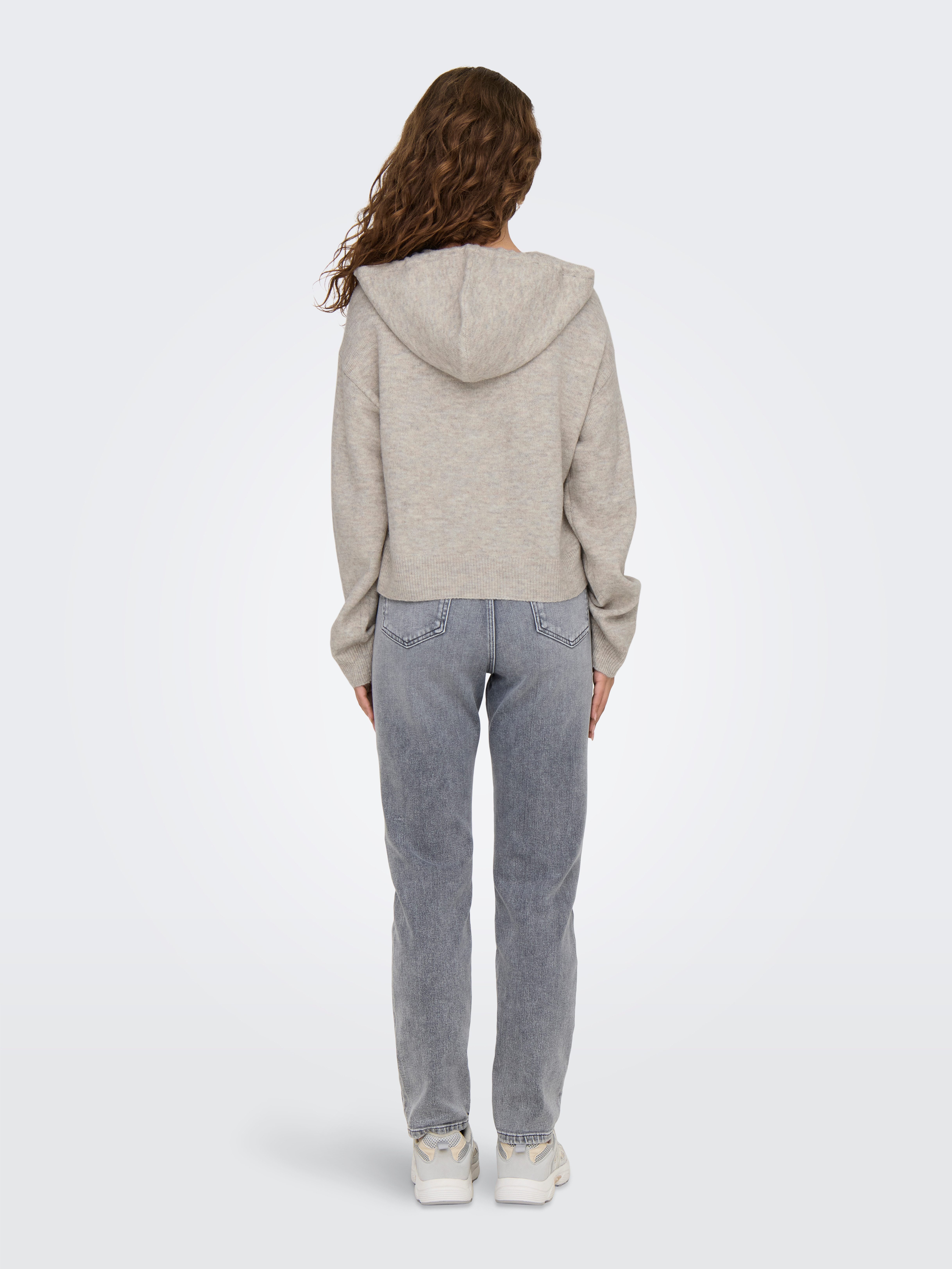JDY Capuchontrui JDYRUE LIFE L/S SHORT HOOD PUL KNT NOOS