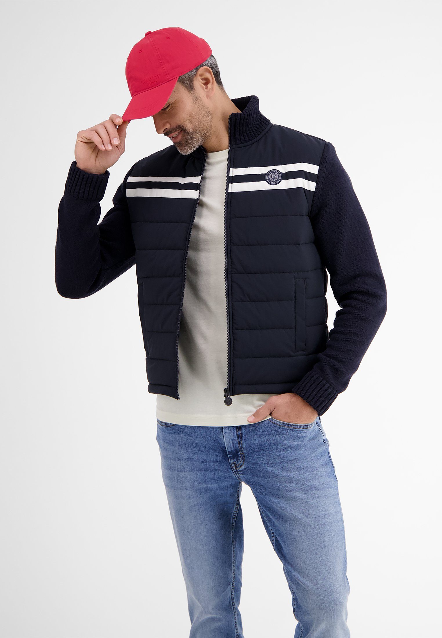 Lerros Baseball pet LERROS cap met visgraatstructuur heren petten maat Normale maten rood