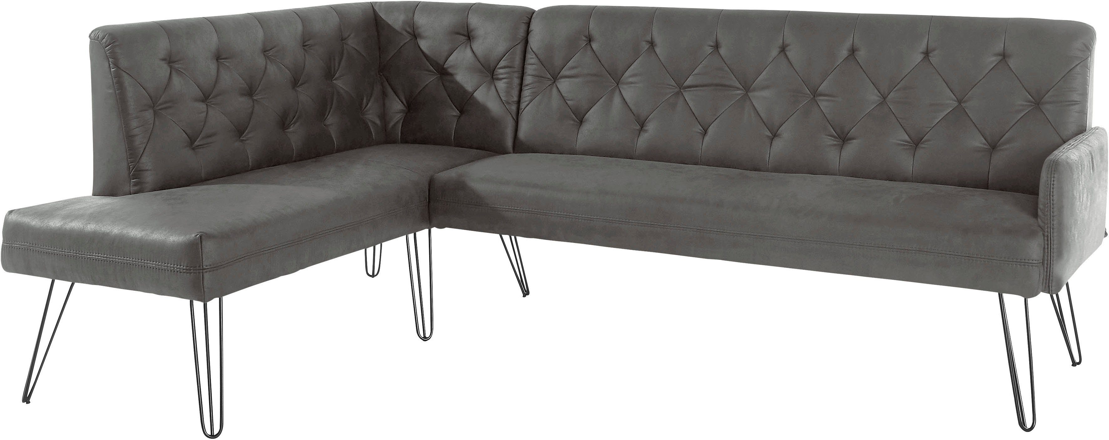 exxpo - sofa fashion Hoekbank Doppio, Chesterfield look, comfortabel en handig, hoge designvoeten