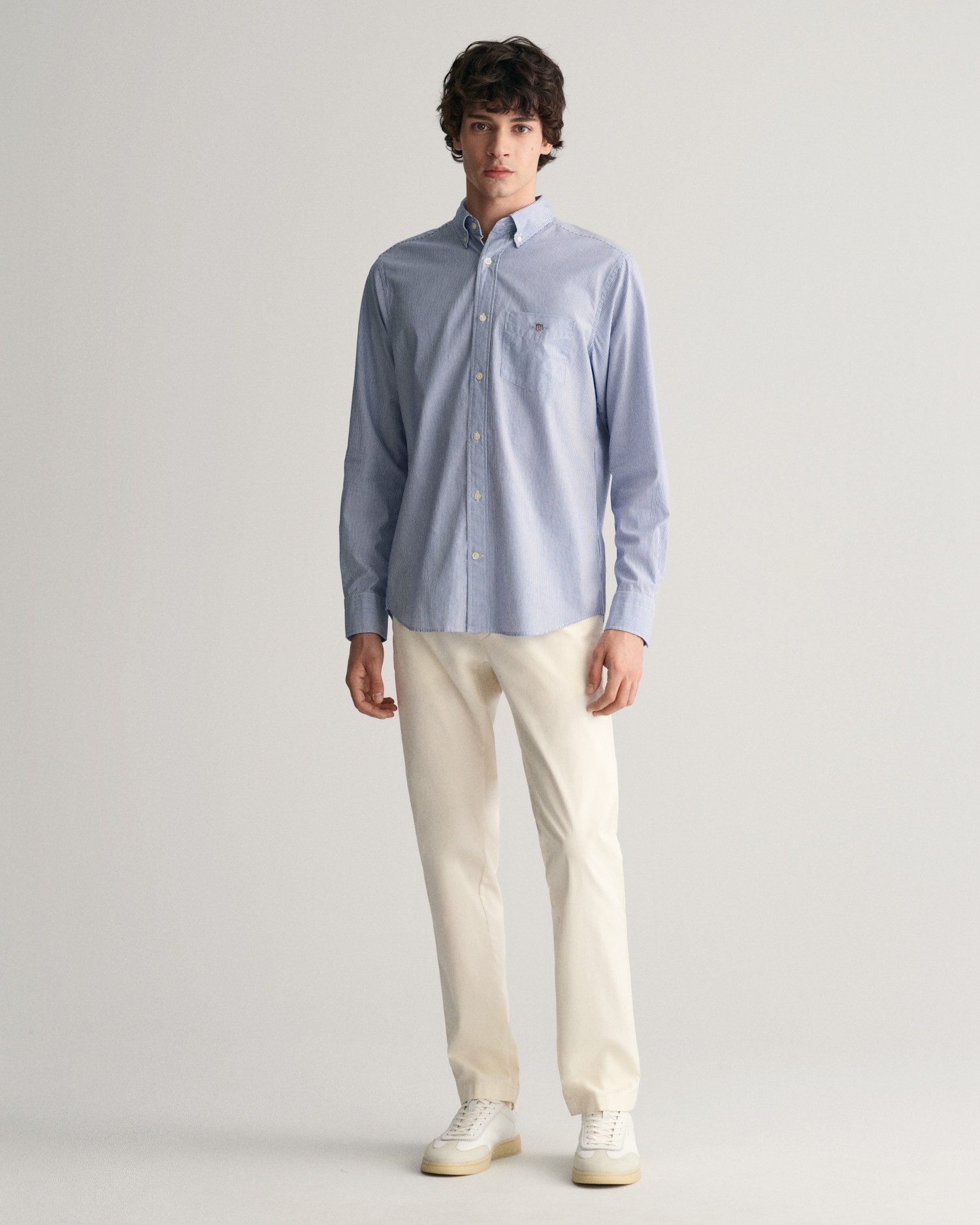 Gant Overhemd met lange mouwen REG POPLIN BANKER SHIRT Banker Stripe popeline, lichte katoen