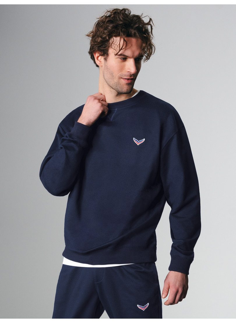Trigema Sweatshirt TRIGEMA oversized sweatshirt met logo patch