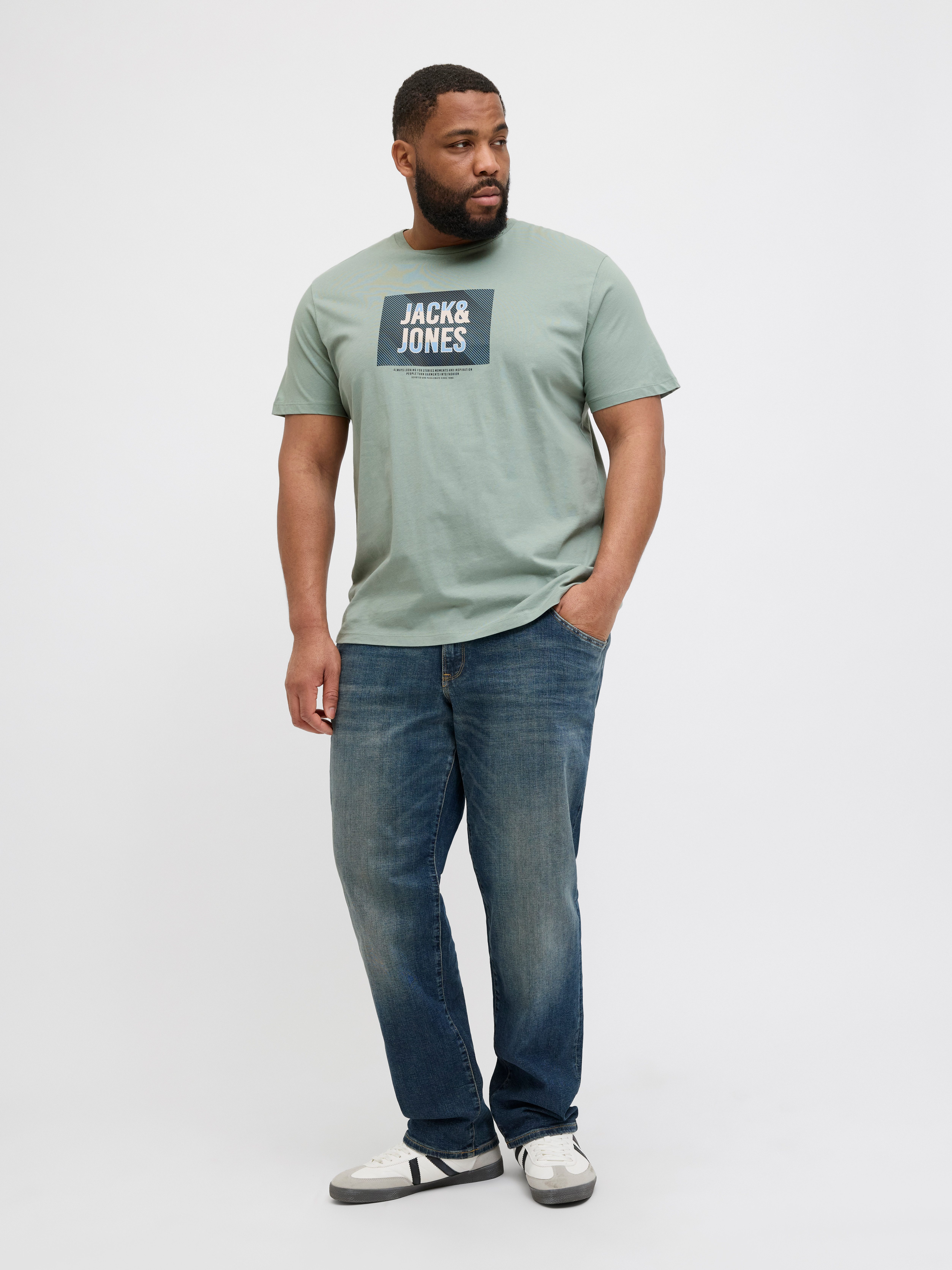 Jack & Jones PlusSize Shirt met ronde hals JJHUDSON TEE SS CREW NECK PLS