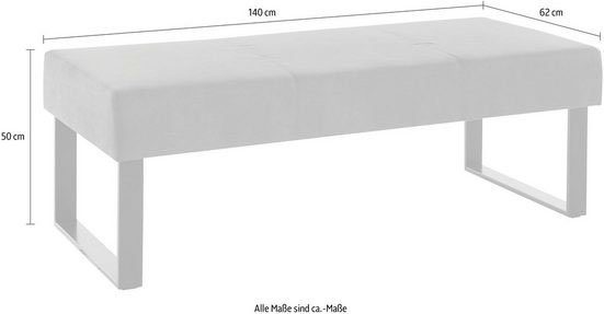 Home affaire Zitbank Oliver Breedte 140 cm, met metalen frame