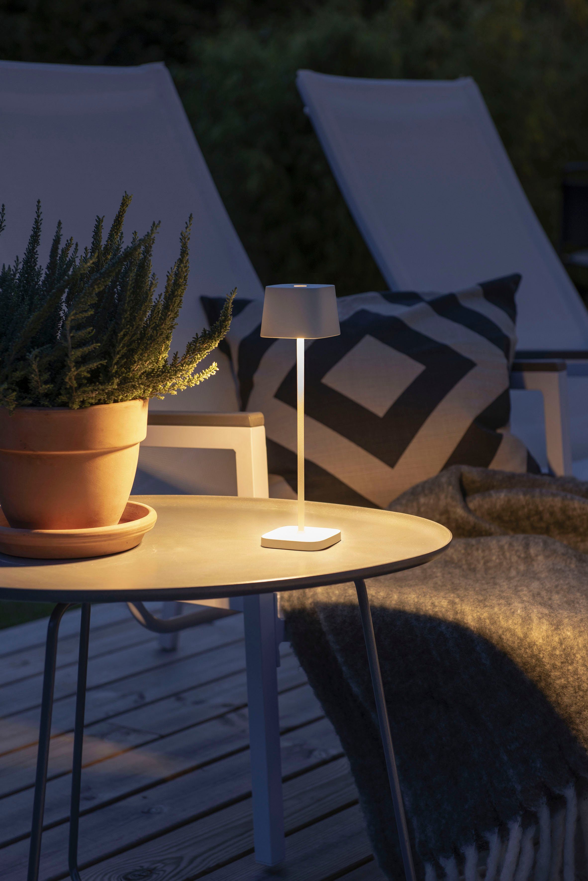 KONSTSMIDE Led-tafellamp Capri-Mini Capri-mini USB-tafellamp, 2700/3000K, dimbaar, vierkant (2 stuks)