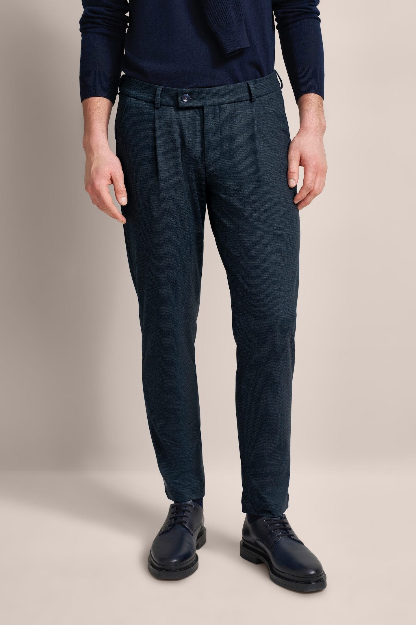 Bugatti Bandplooibroek met moderne snit heren broeken maat 35 blauw