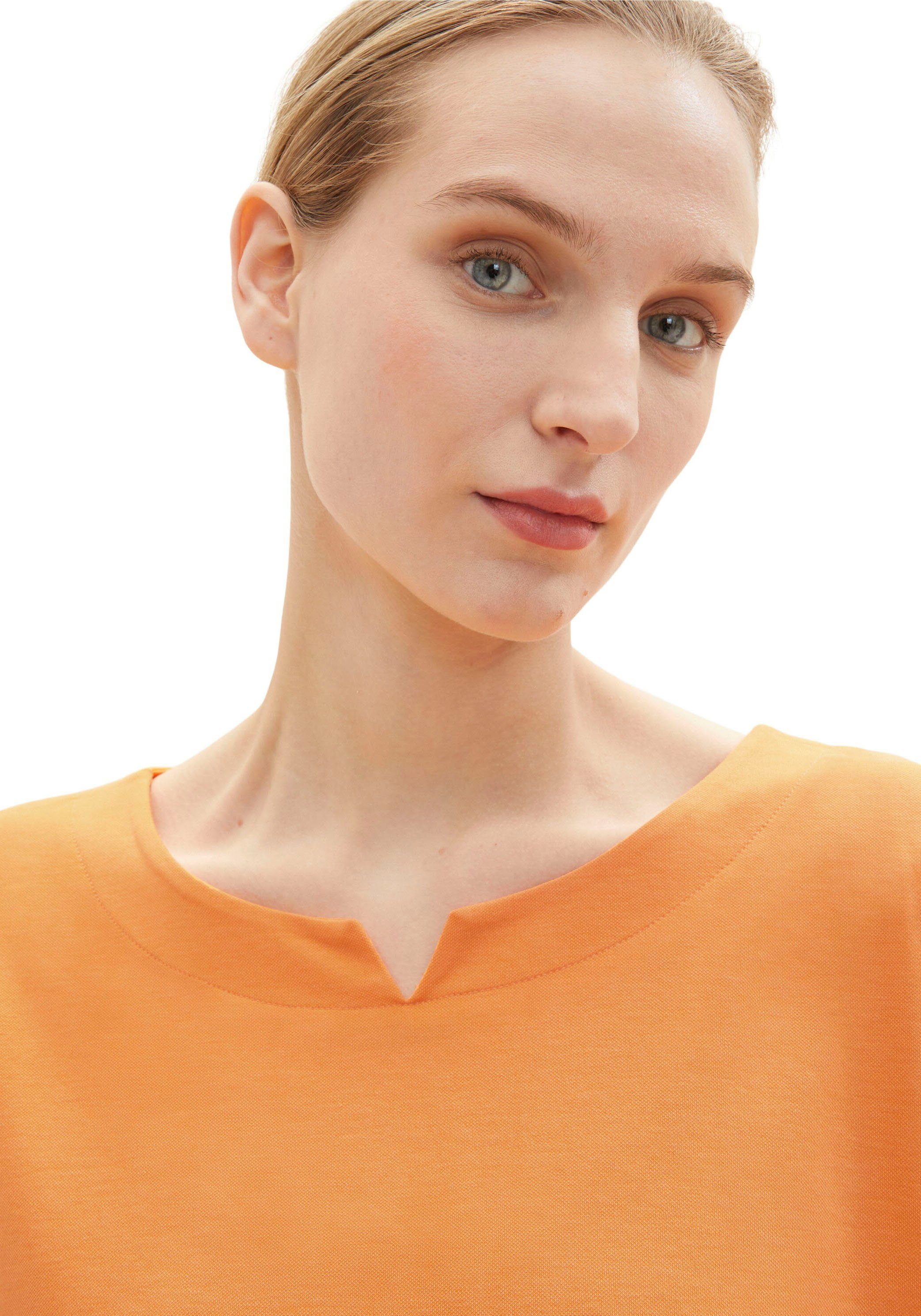 Tom Tailor T-shirt met geraffineerde halsuitsnede