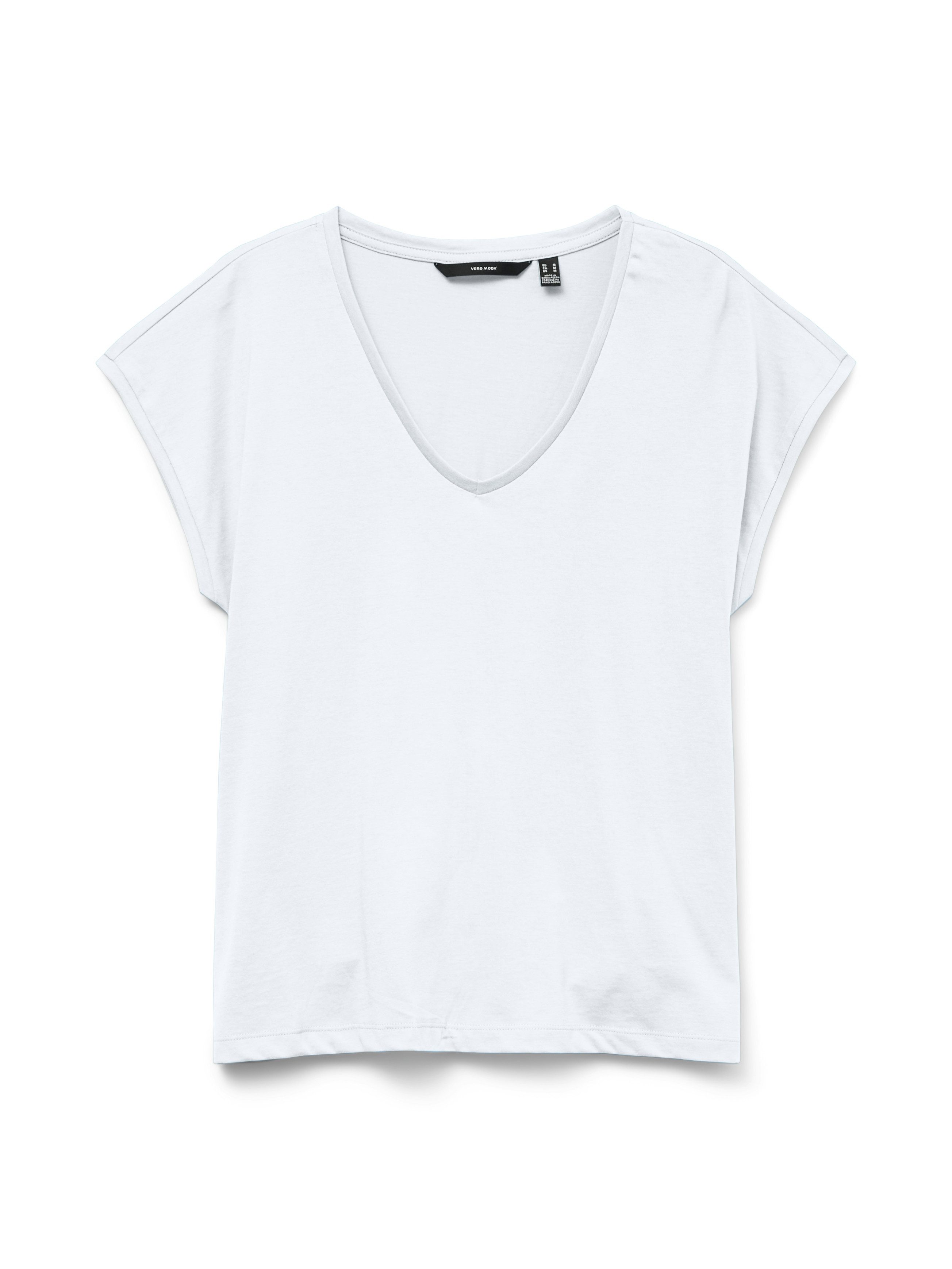 Vero Moda Shirt met korte mouwen VMLUNA SS V-NECK TEE JRS NOOS