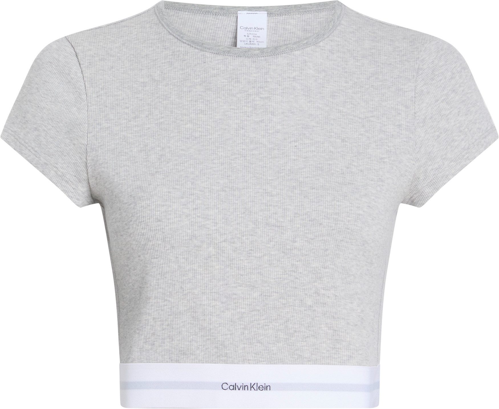Calvin Klein T-shirt RIB CROP TEE met extra korte snit