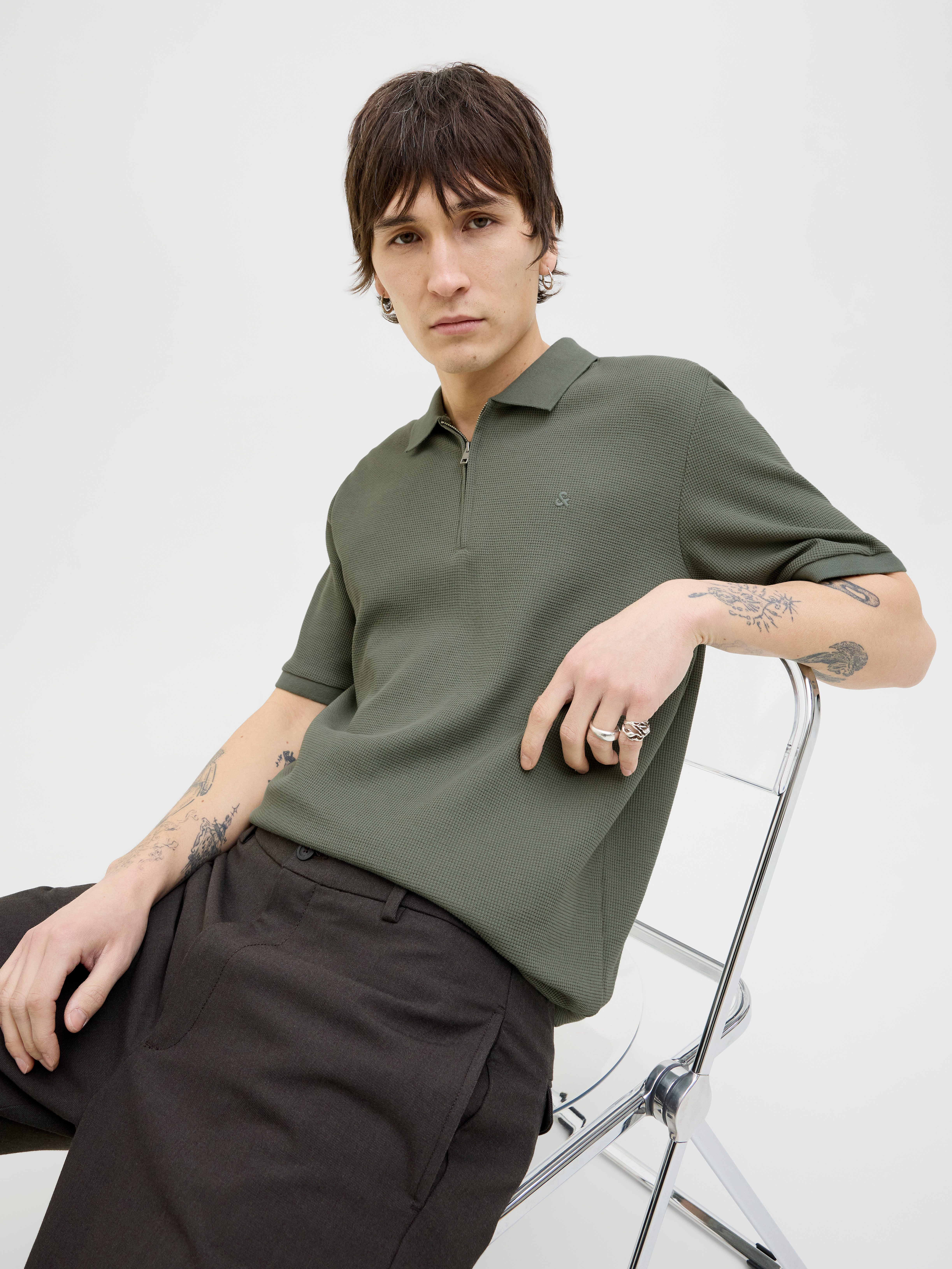 Jack & Jones Poloshirt JJEAUSTIN ZIP POLO SS NOOS