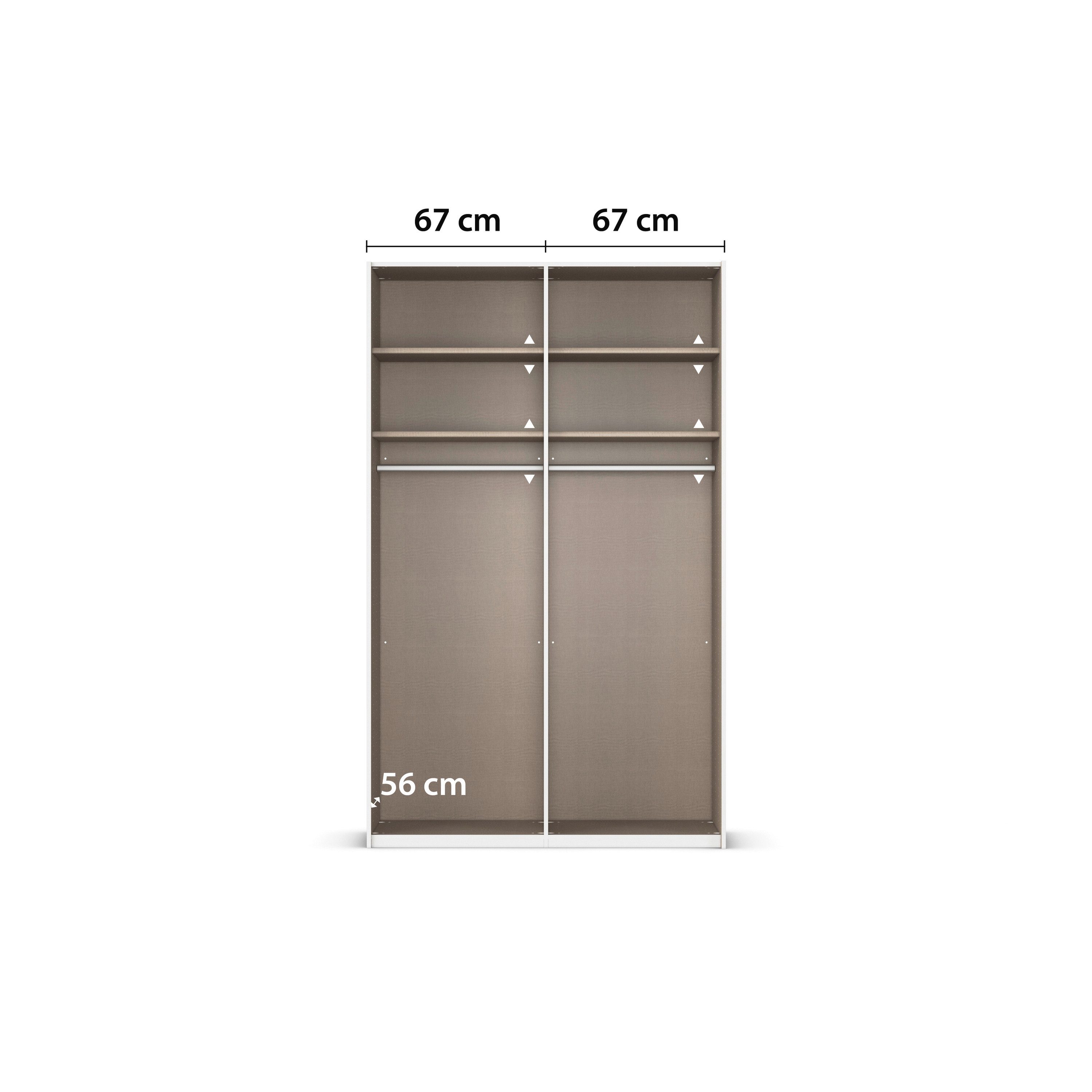 rauch Schuifdeurkast Kledingkast Kast Garderobe Slaapkamerkast EVELYN in elegante stijl met spiegel 5 breedtes veel opbergruimte made in germany