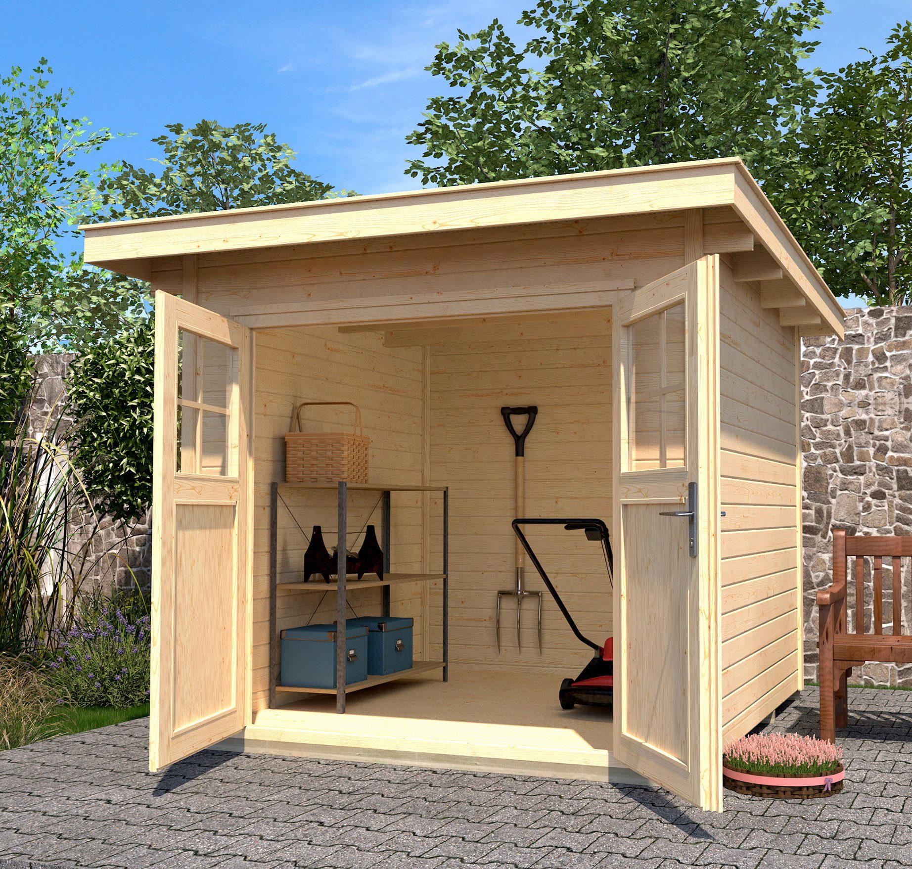 weka Tuinhuisje 179 Maat 1 houten tuinhuisjes beige