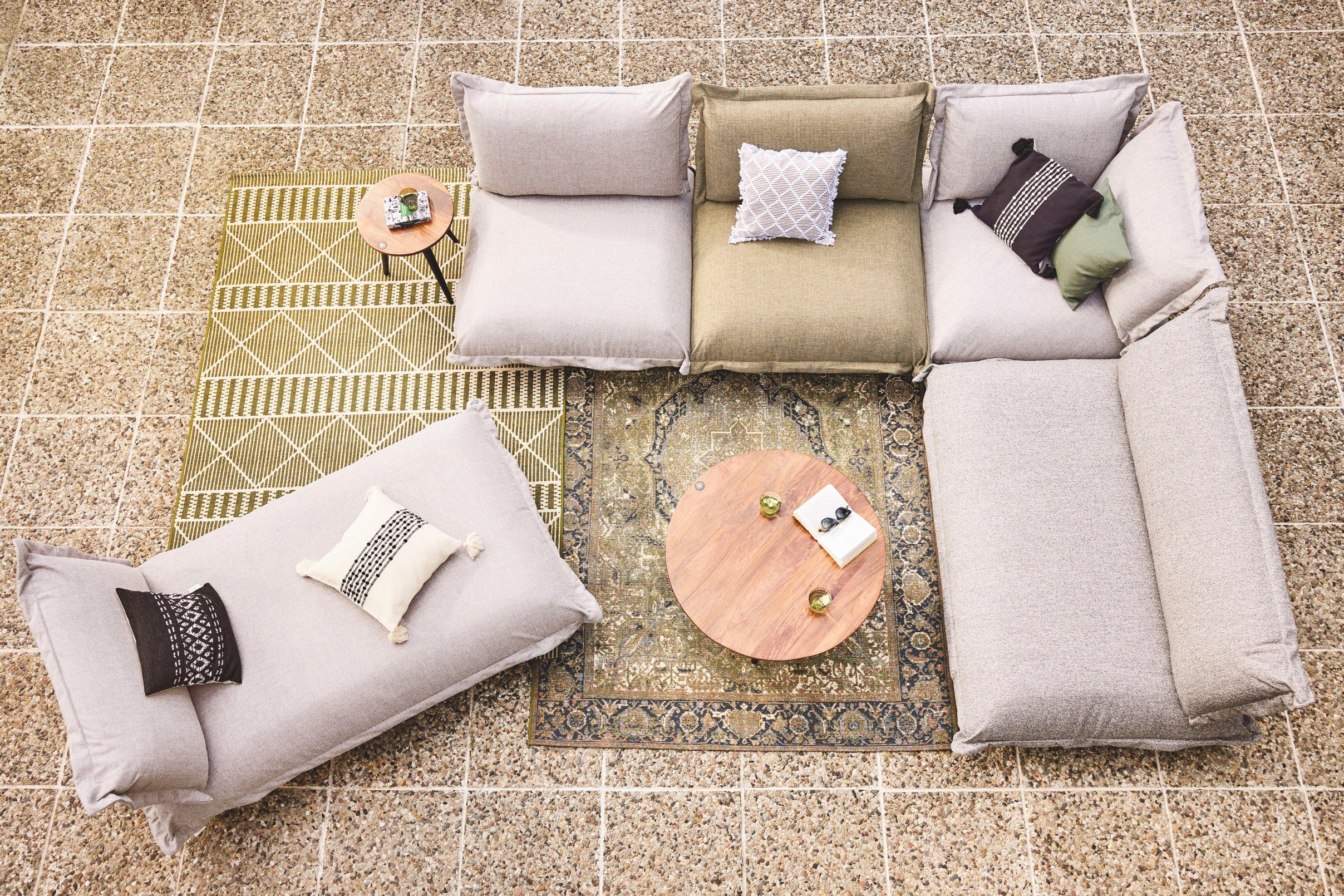 TOM TAILOR HOME Vloerkleed Funky Outdoor Geometric Platweefsel, modern ruitendesign, geschikt voor buiten, woonkamer