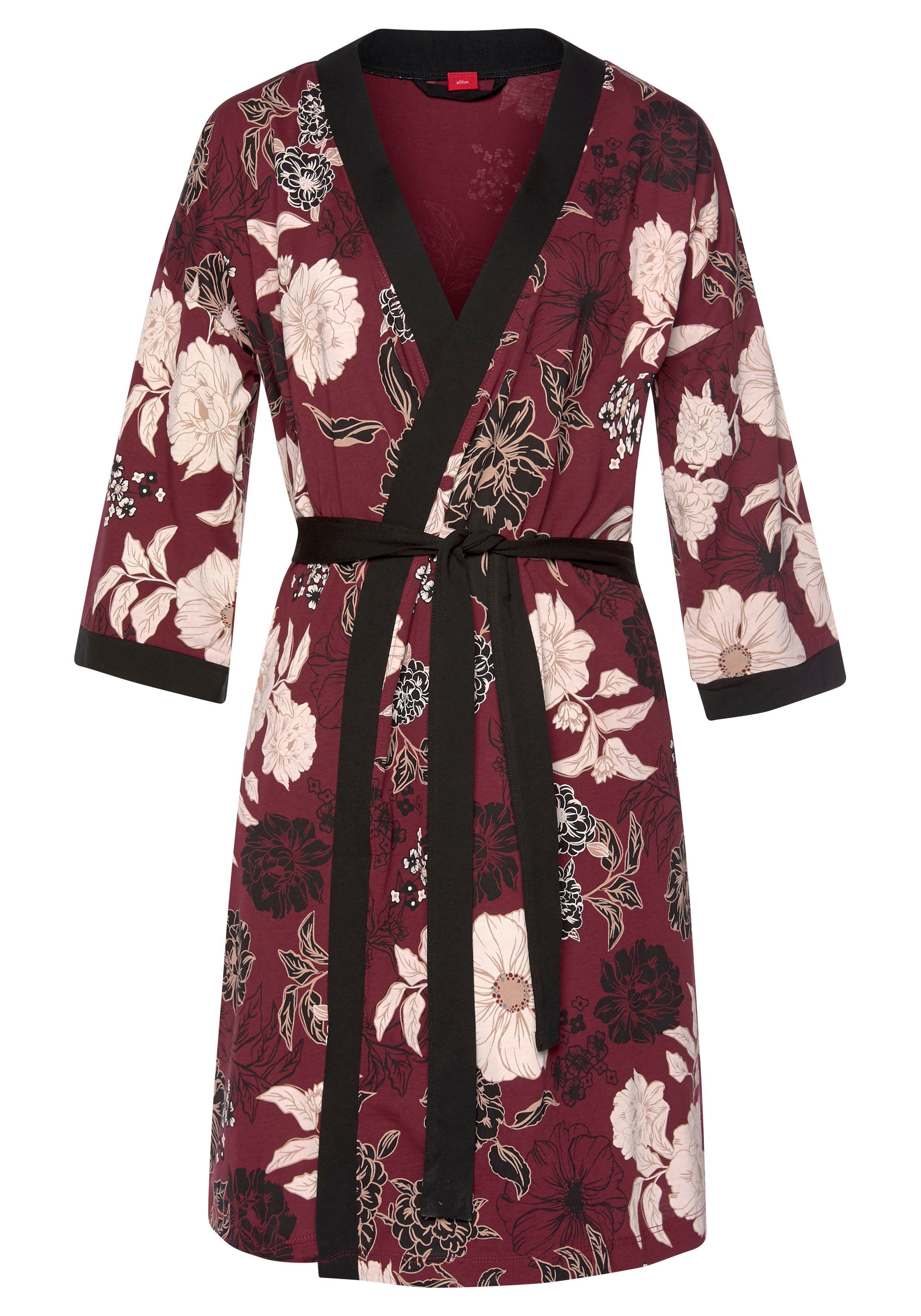 s.Oliver RED LABEL Beachwear Kimono met bloemmotief