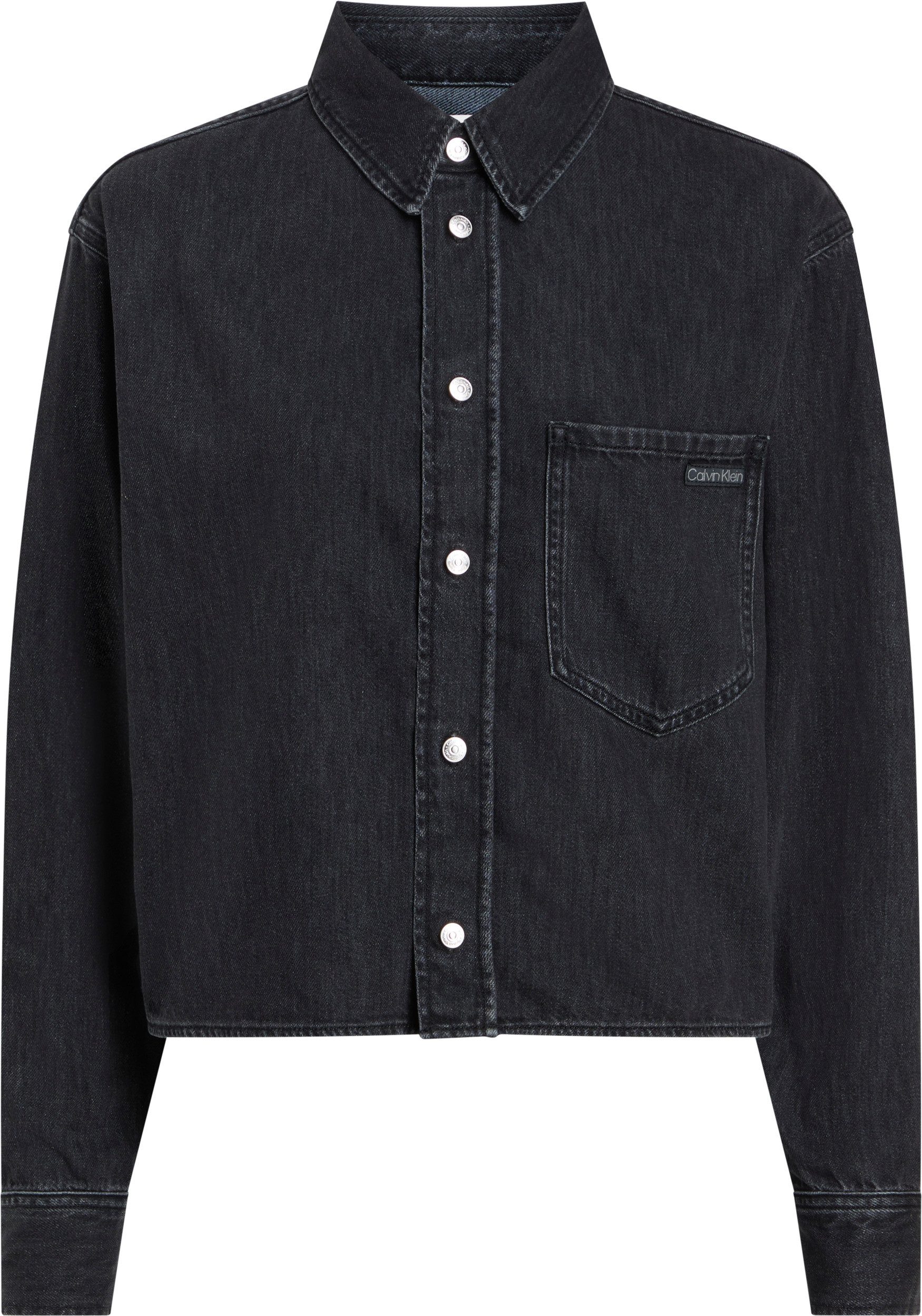 Calvin Klein Jeans blouse CROPPED DAD DENIM SHIRT