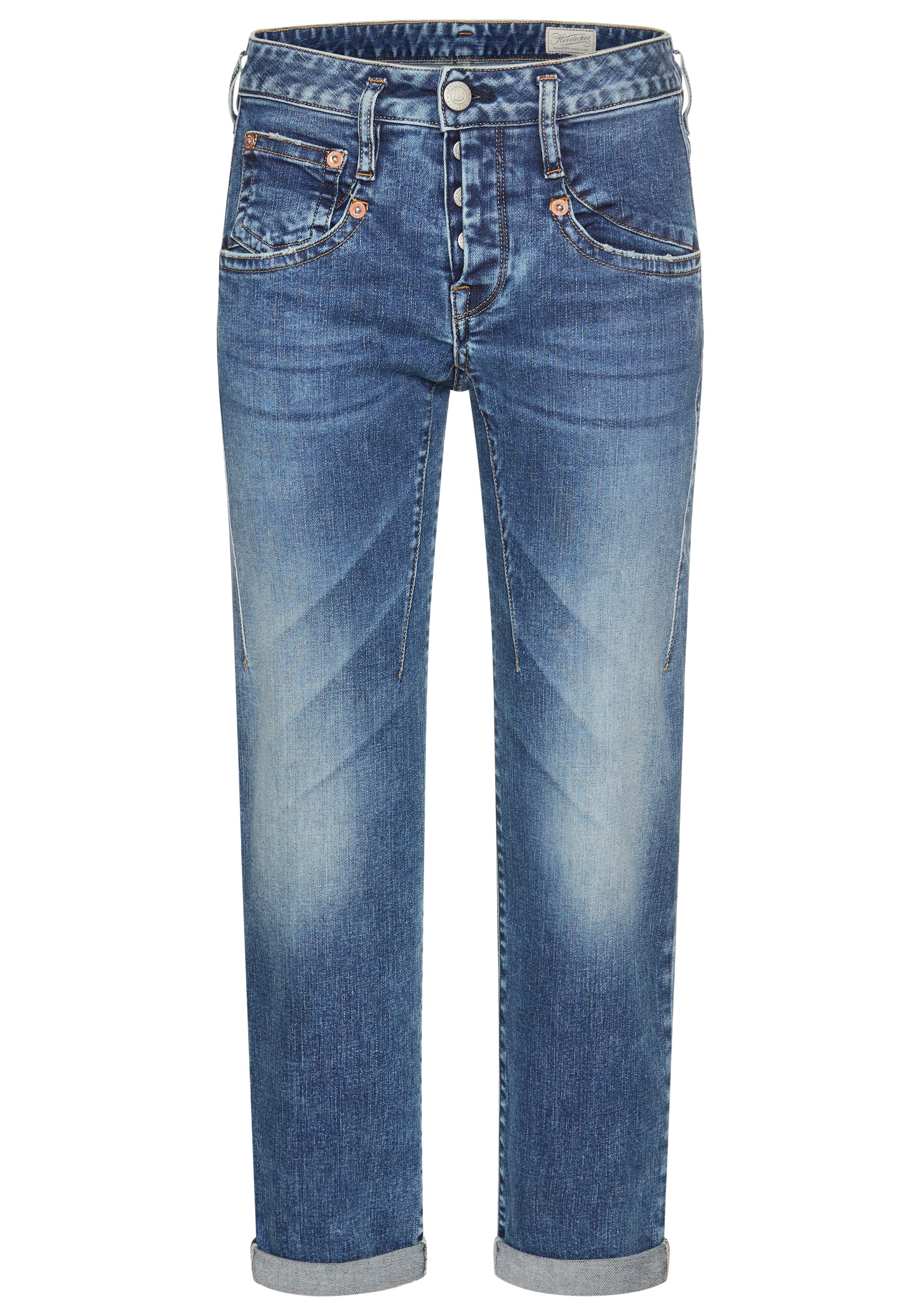 Herrlicher Boyfriendjeans Shyra Tap Organic Denim met half blinde knoopsluiting