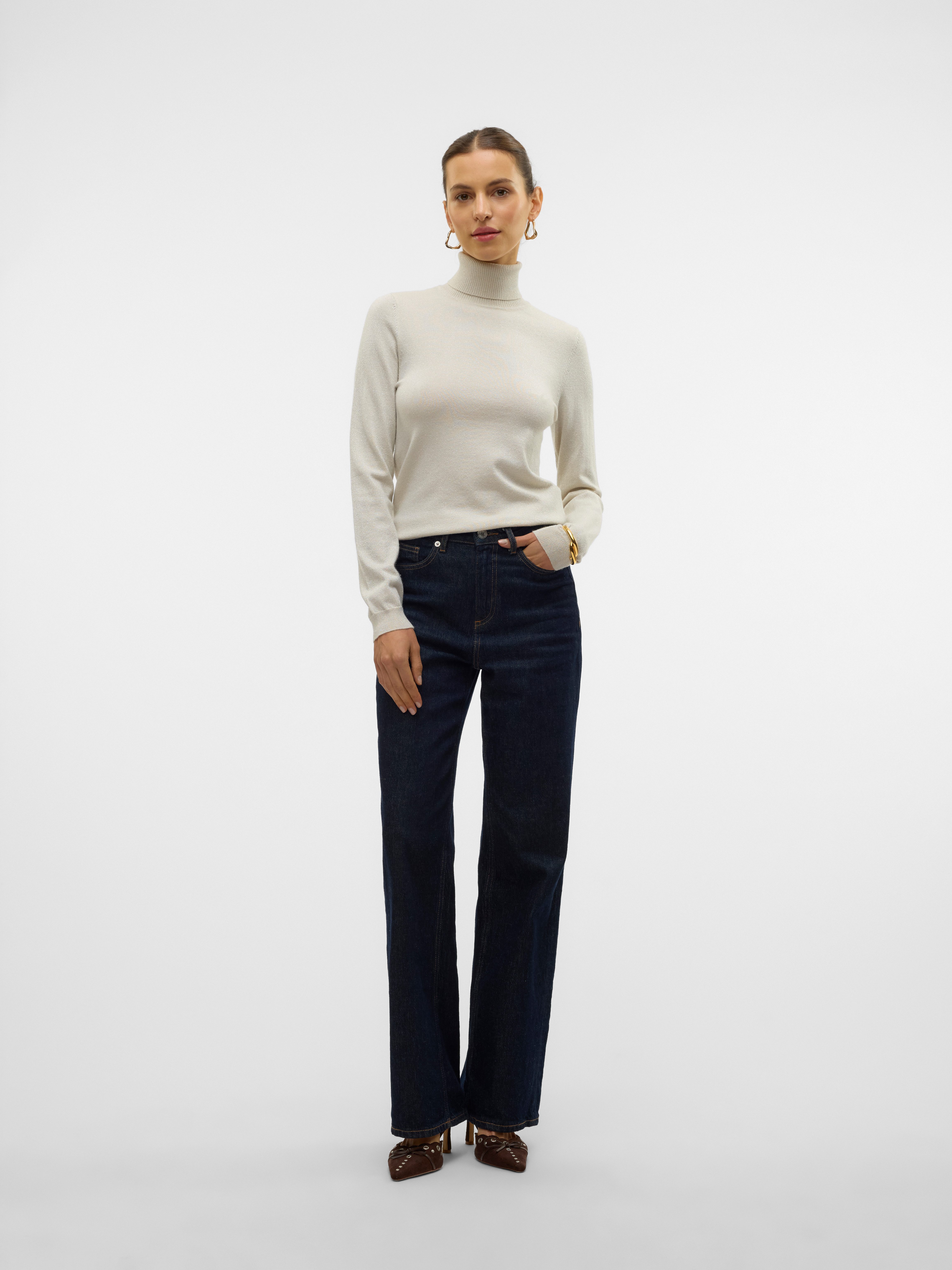 Vero Moda Coltrui VMHAPPYSHINE LS ROLLNECK PULLOVER BOO