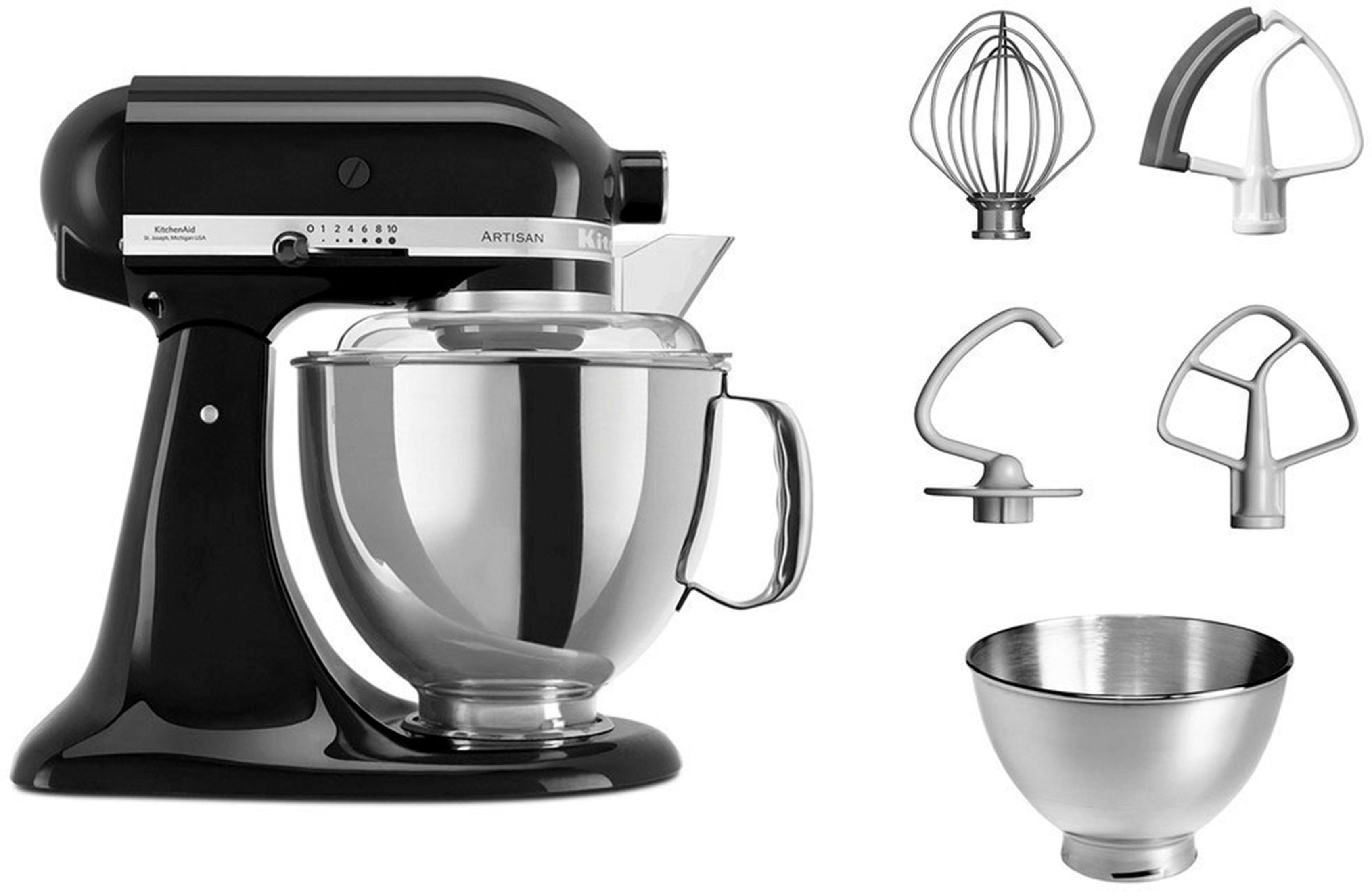 KitchenAid Keukenmachine 5KSM175PSEOB ONYX BLACK met accessoires ter waarde van ca. € 112,- keukenmachines zwart