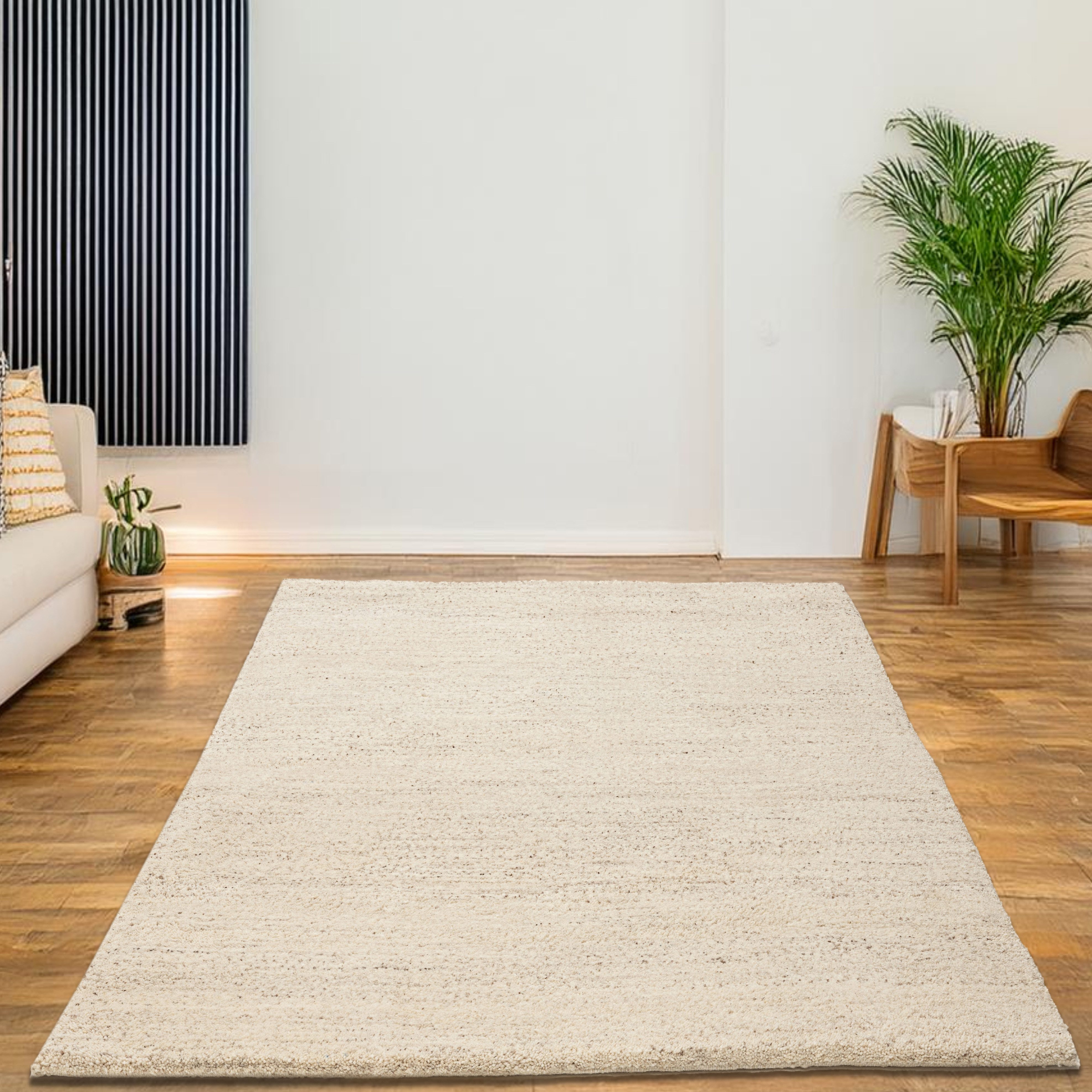 THEKO Wollen kleed Taza Royal echte berber uit marokko, zuiver scheerwol, met de hand geknoopt wollen vloerkleden maat 200 cm x 200 cm x 28 mm beige