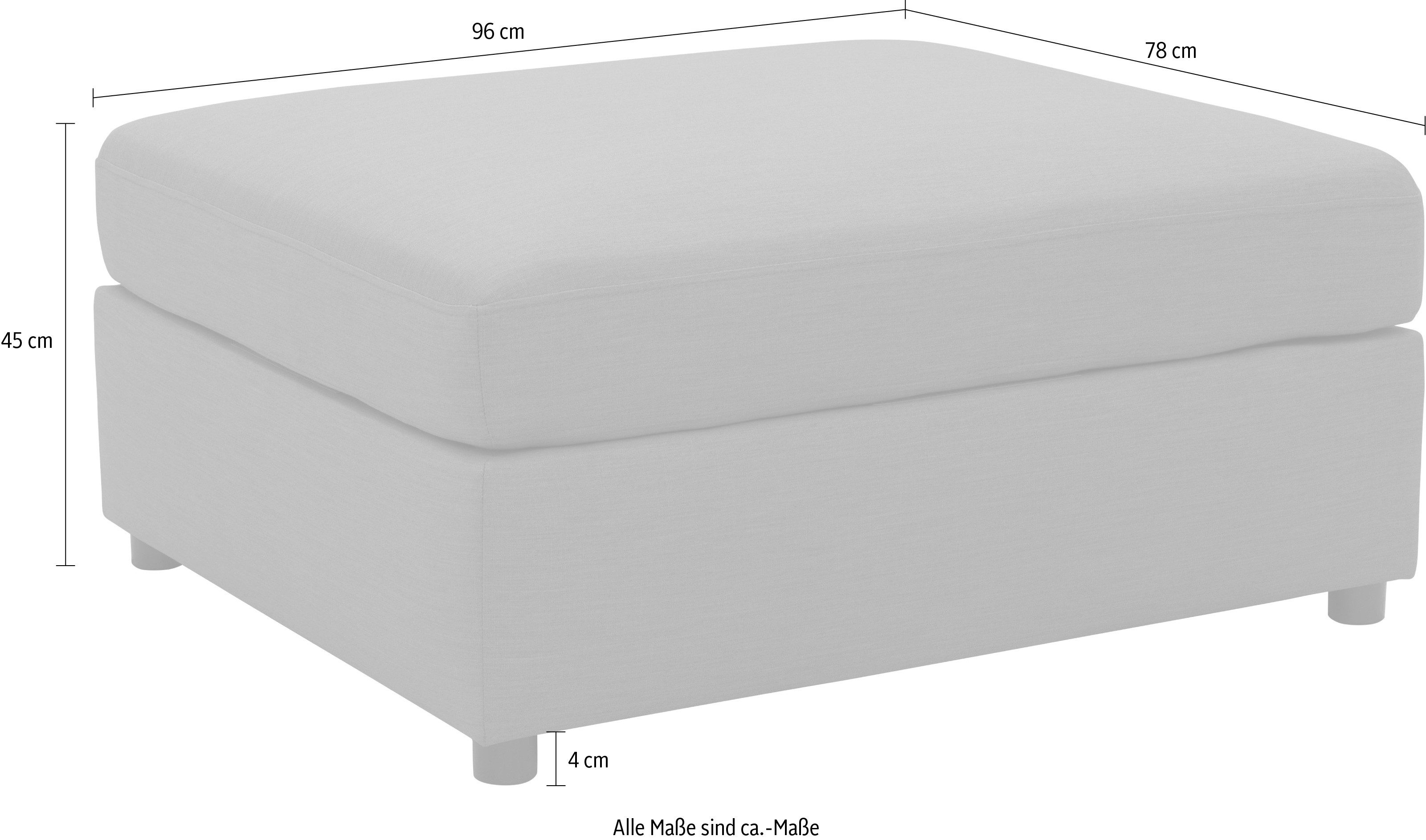 DOMO collection Hocker Solskin, individueel uitbreidbaar Buiten, grote poef, B/D/H 96/78/45 cm
