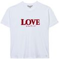 herrlicher shirt met ronde hals stina valentinstagsshirt met flockprint 'love is in the air' wit