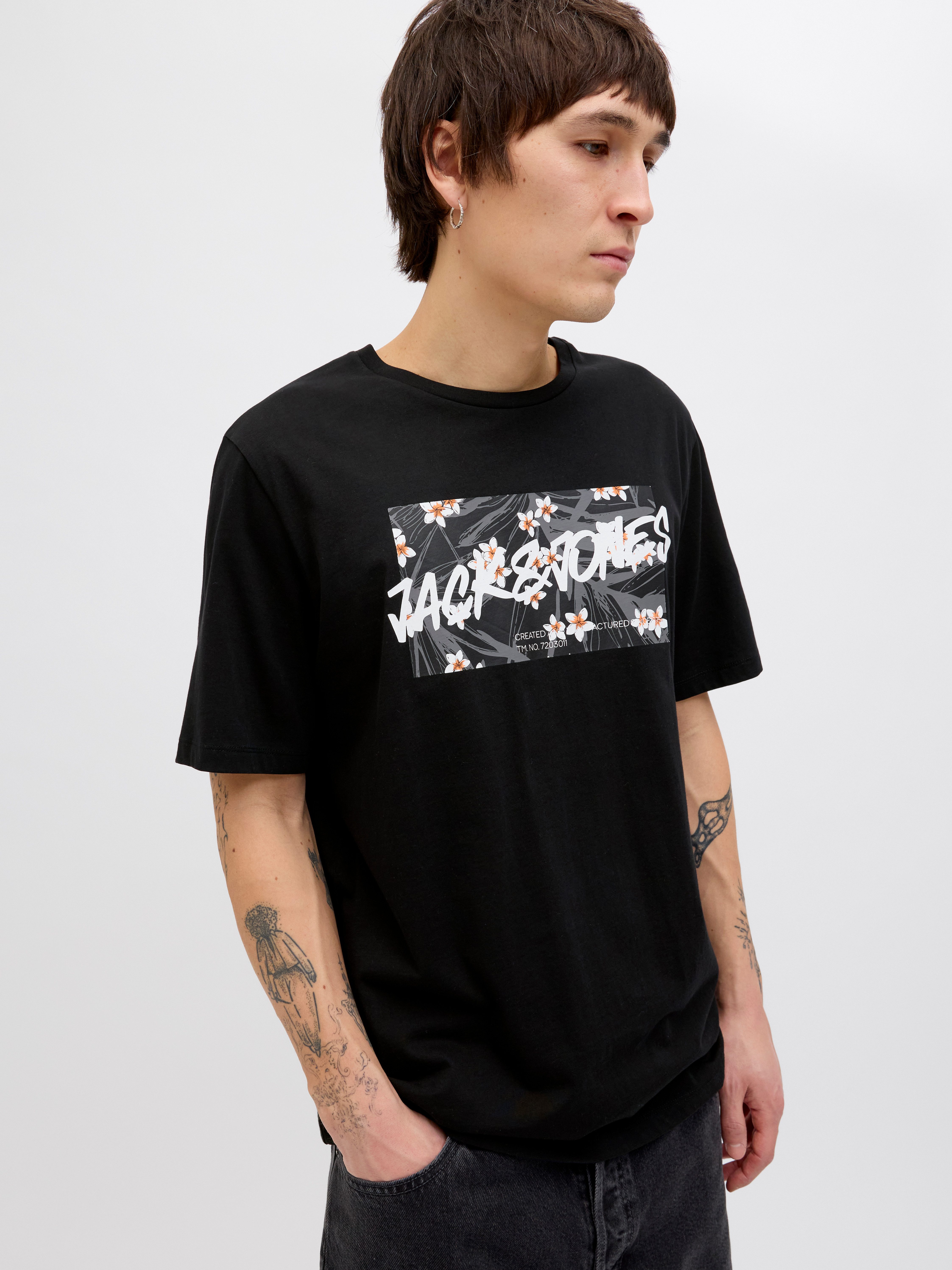 Jack & Jones Shirt met print JJHAWAII SHAPE TEE SS CREW NECK