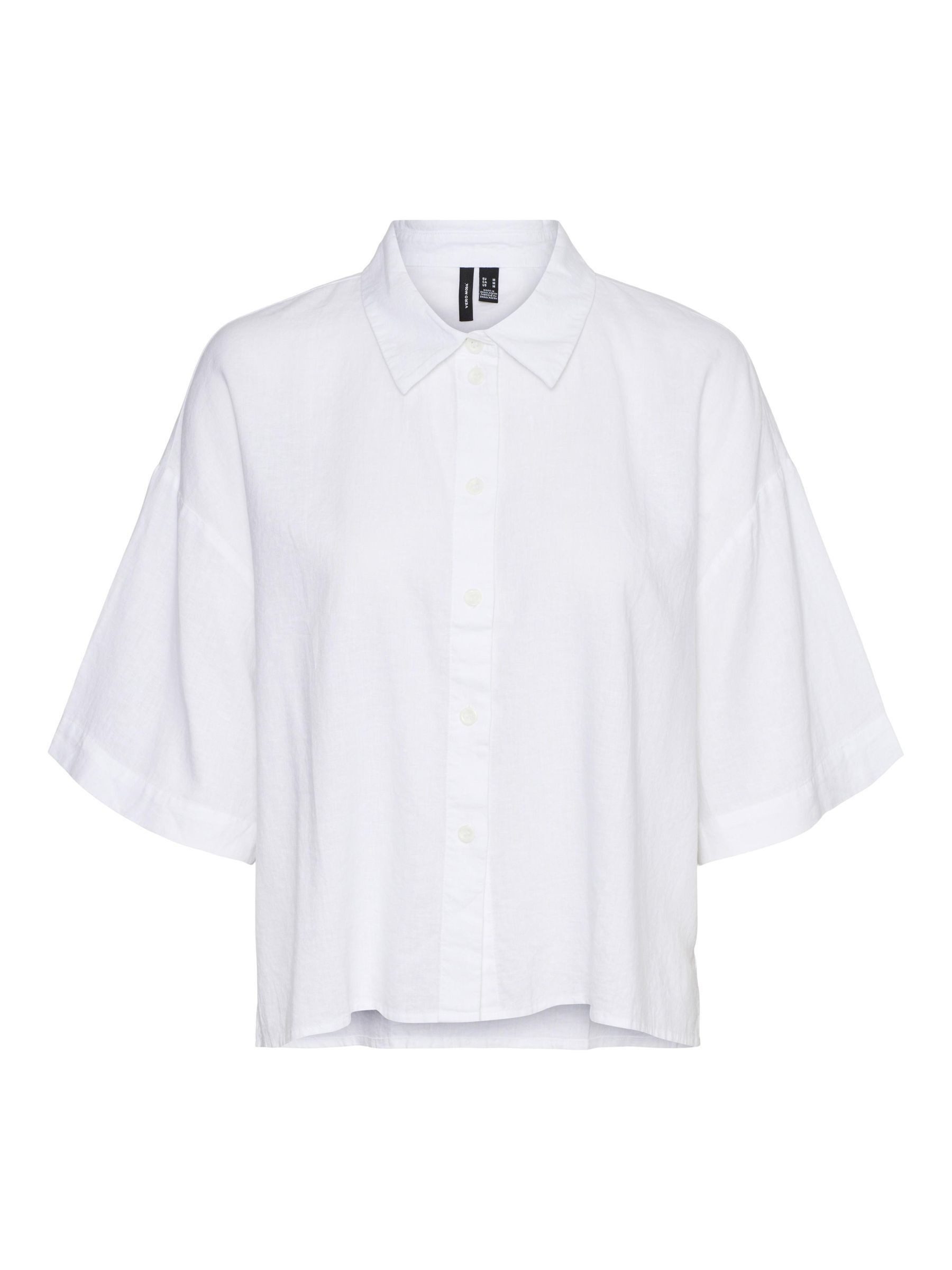 Vero Moda Overhemdblouse VMLINN LINEN 2/4 SHORT SHIRT WVN NOOS