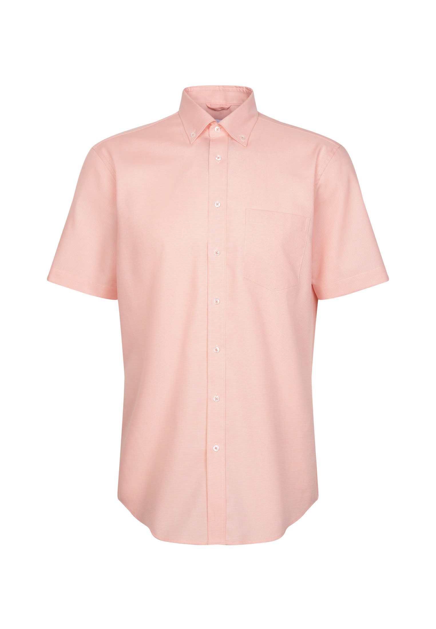 seidensticker Businessoverhemd Regular korte mouw button-down kraag structuur