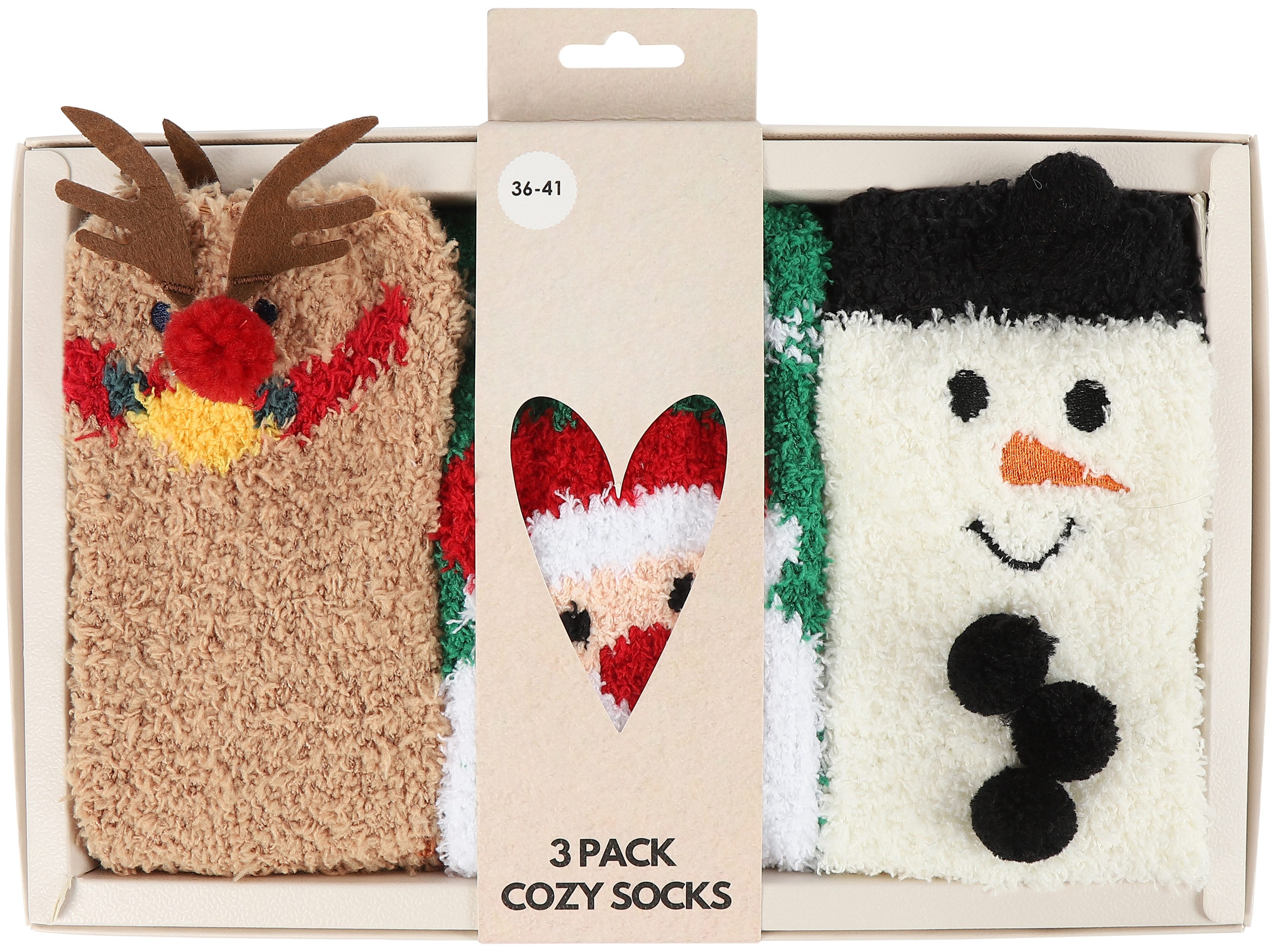 Capelli New York Wellness-sokken met leuke kerstmotieven (3 paar, Set van 3)