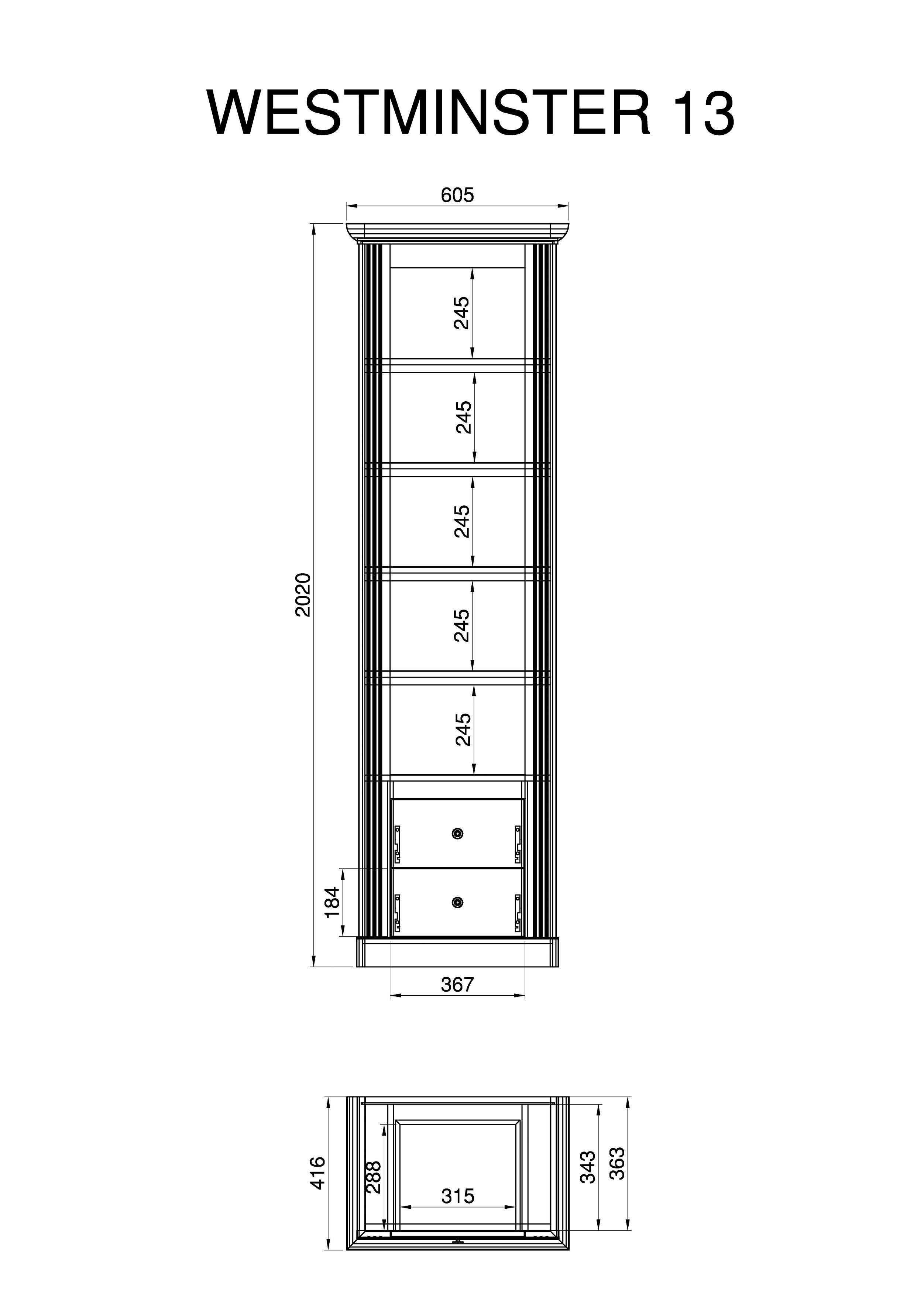 Home affaire Wandmeubel Westminster in romantische landelijke stijl (set, 4-delig)