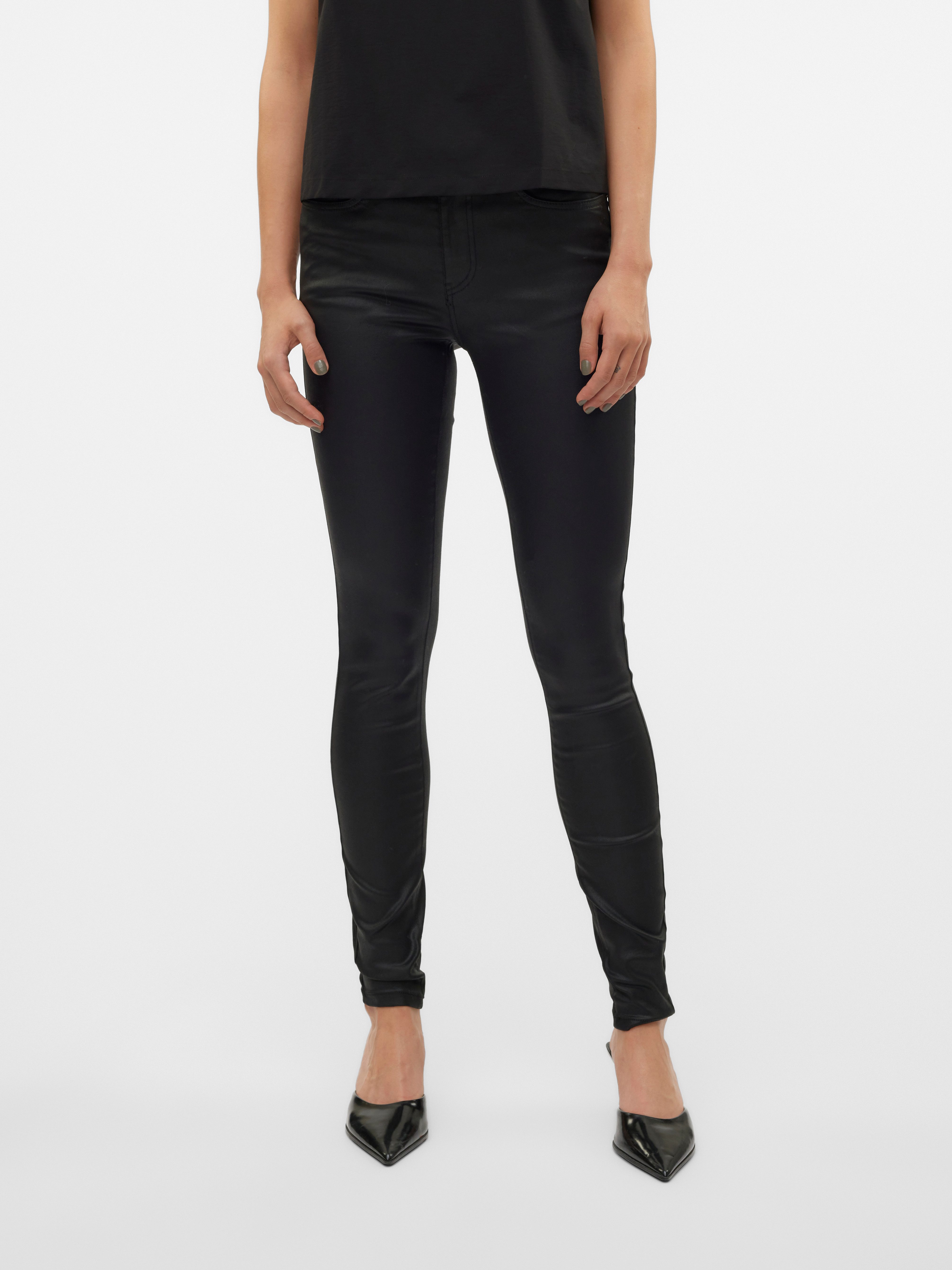 Vero Moda Skinny fit jeans VMFLASH MR SKINNY COATED PANTS NOOS