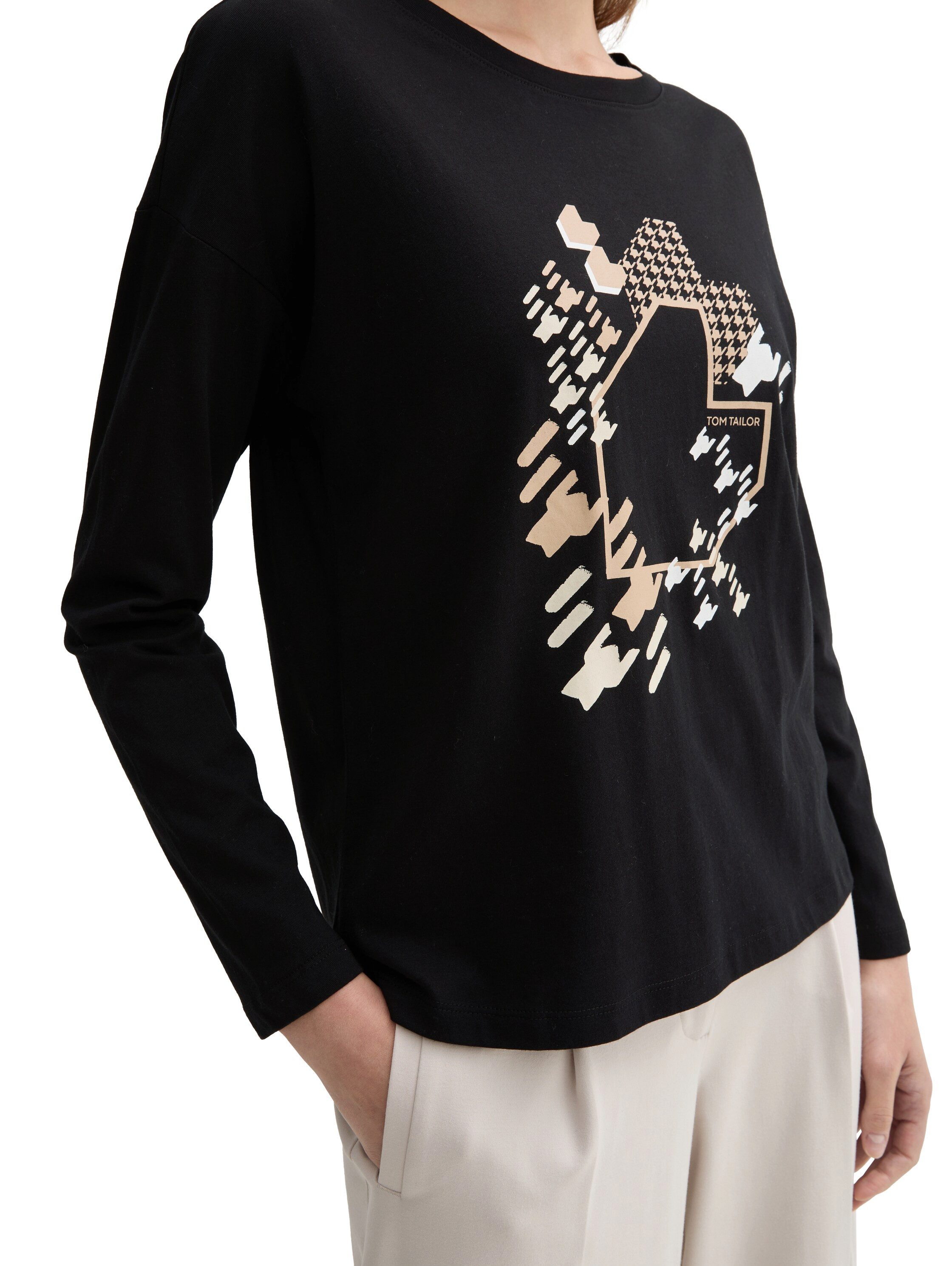 Tom Tailor Shirt met lange mouwen met frontprint