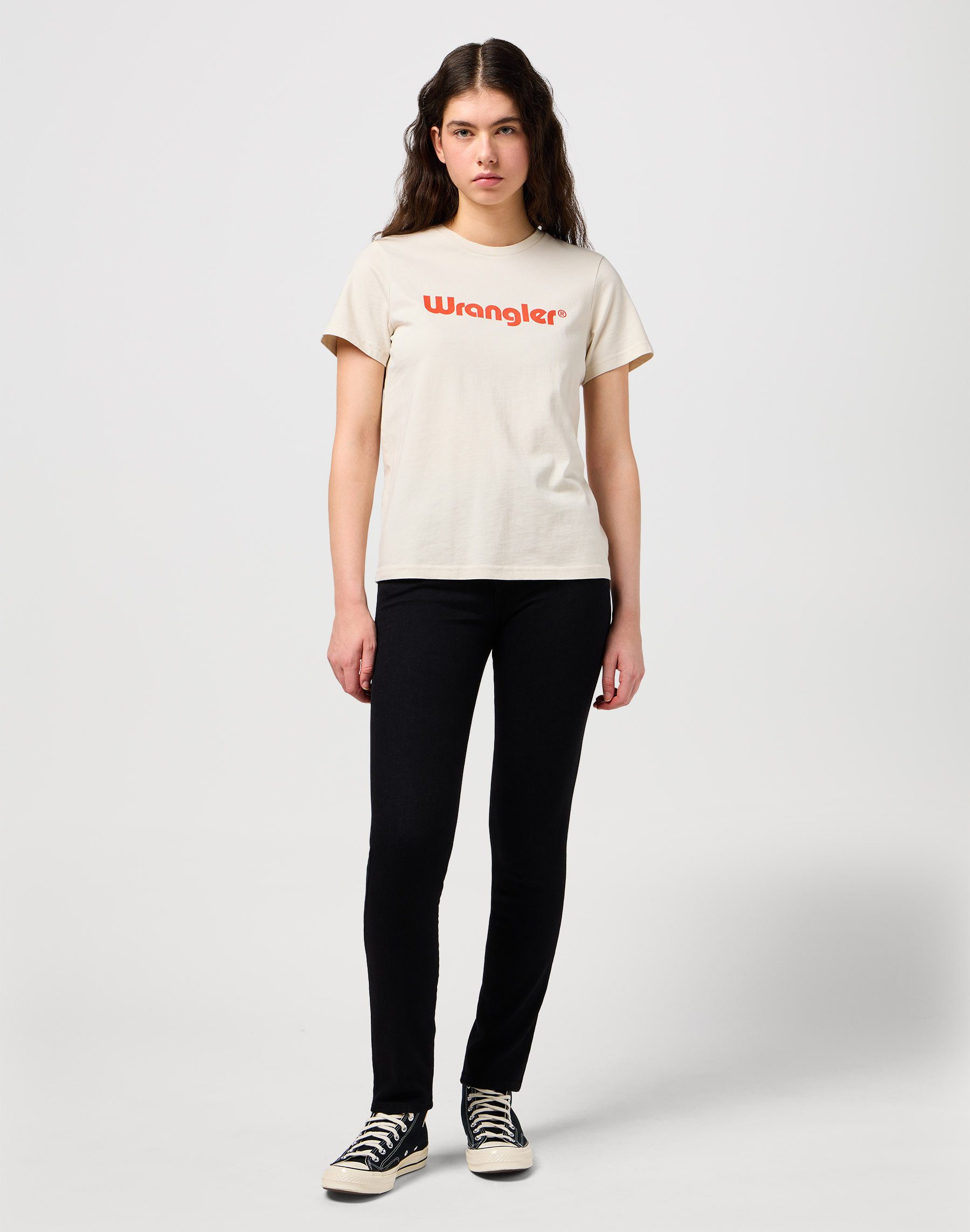 Wrangler 5-pocket jeans met contrastkleurige naden