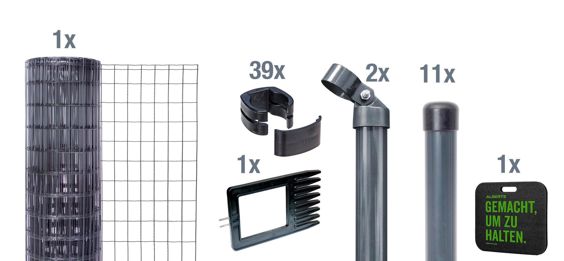 GAH Alberts Gelast gaas Fix-Clip Pro® Hoogte: 80-150cm, totale lengte: 10 en 25m, voor plaatsing in beton (set)