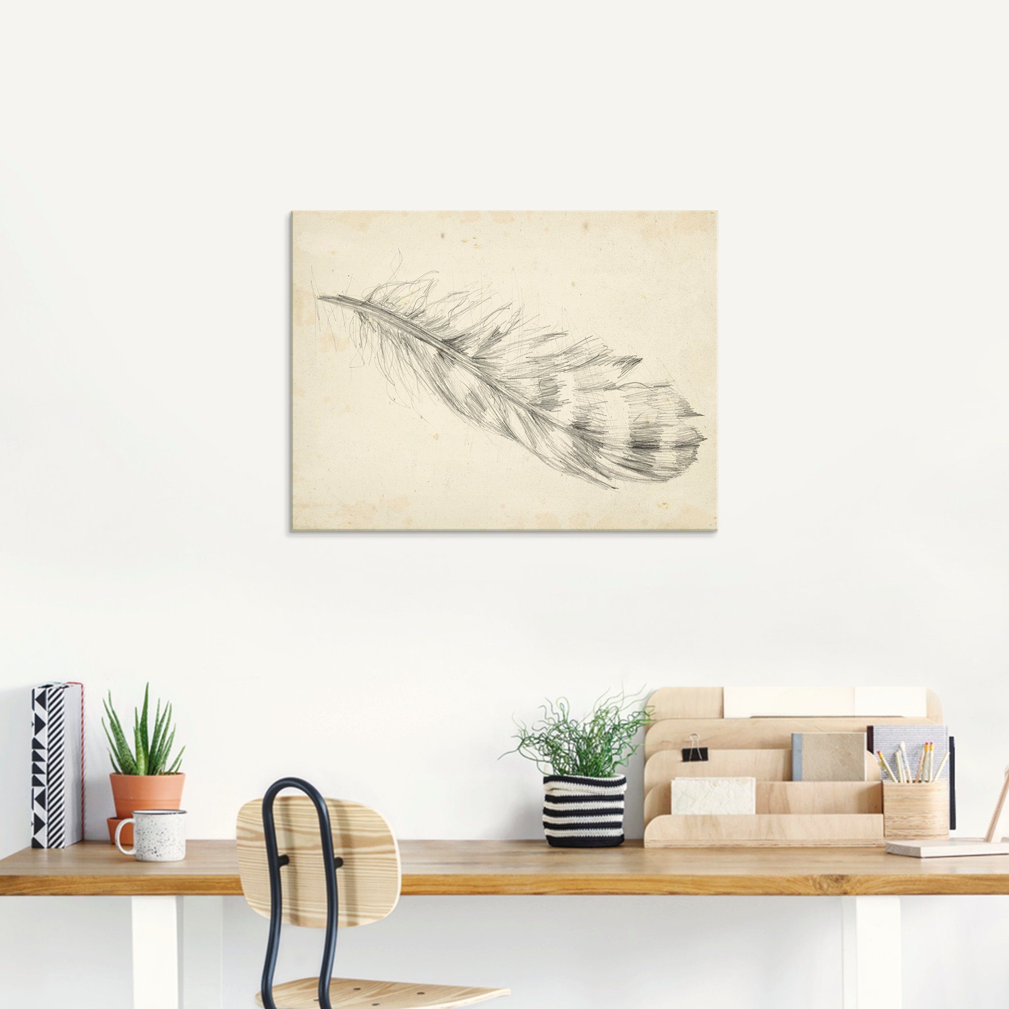 Artland Print op glas Veerschets II in verschillende maten