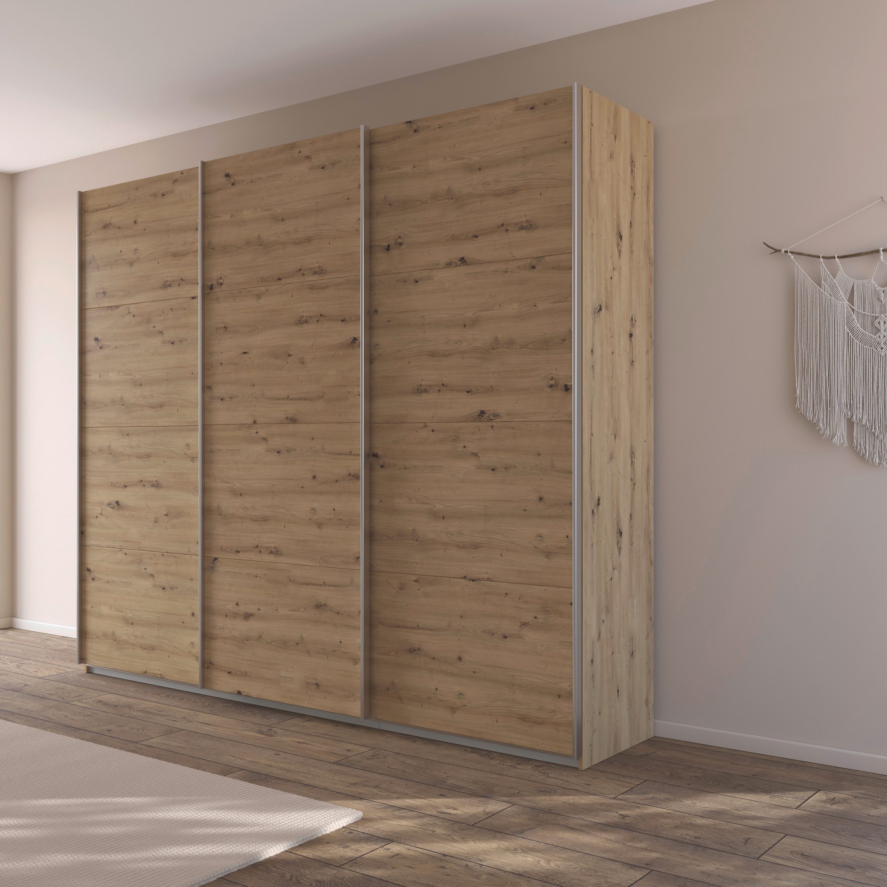 rauch Schuifdeurkast Kledingkast kast garderobe AGORDO met decor- of hoogglansfront doordachte binnenuitrusting, in 4 breedtes en 2 hoogtes made in germany
