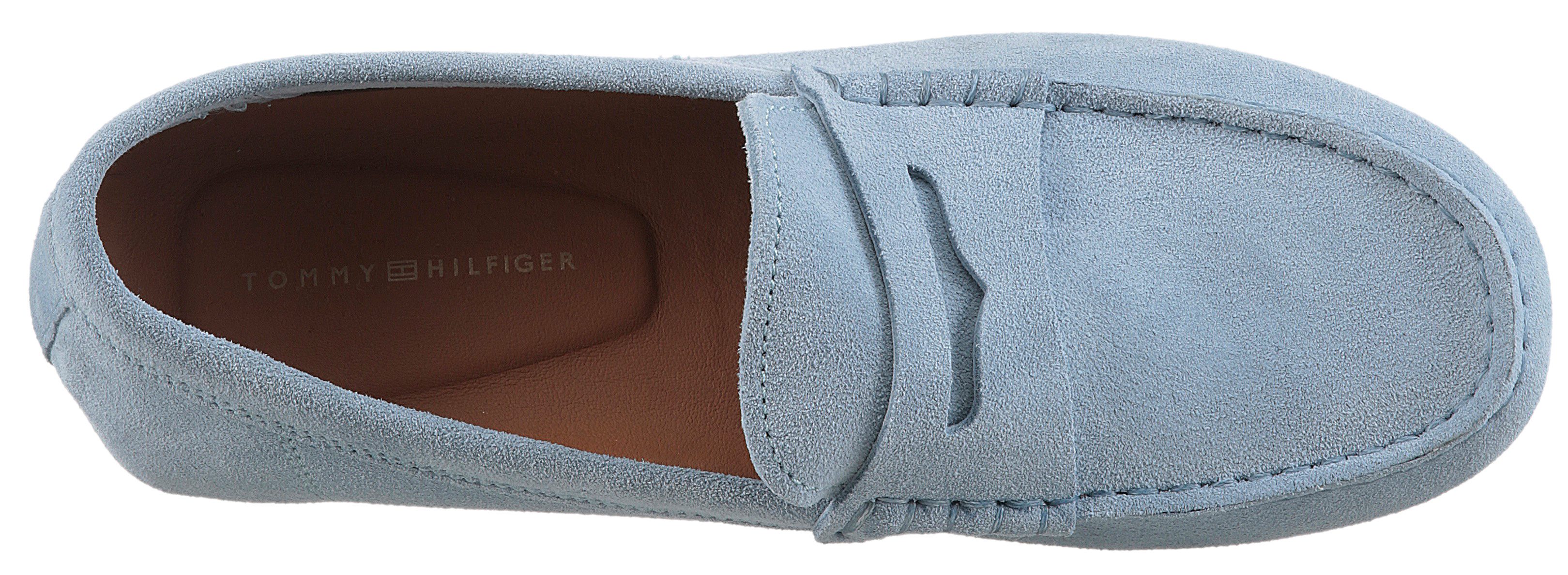 Tommy Hilfiger Instappers FLAG SOFT SUEDE DRIVER LOAFER , instapschoen, comfortabele schoen, moccasin, flats met modieuze decoratieve sluiting