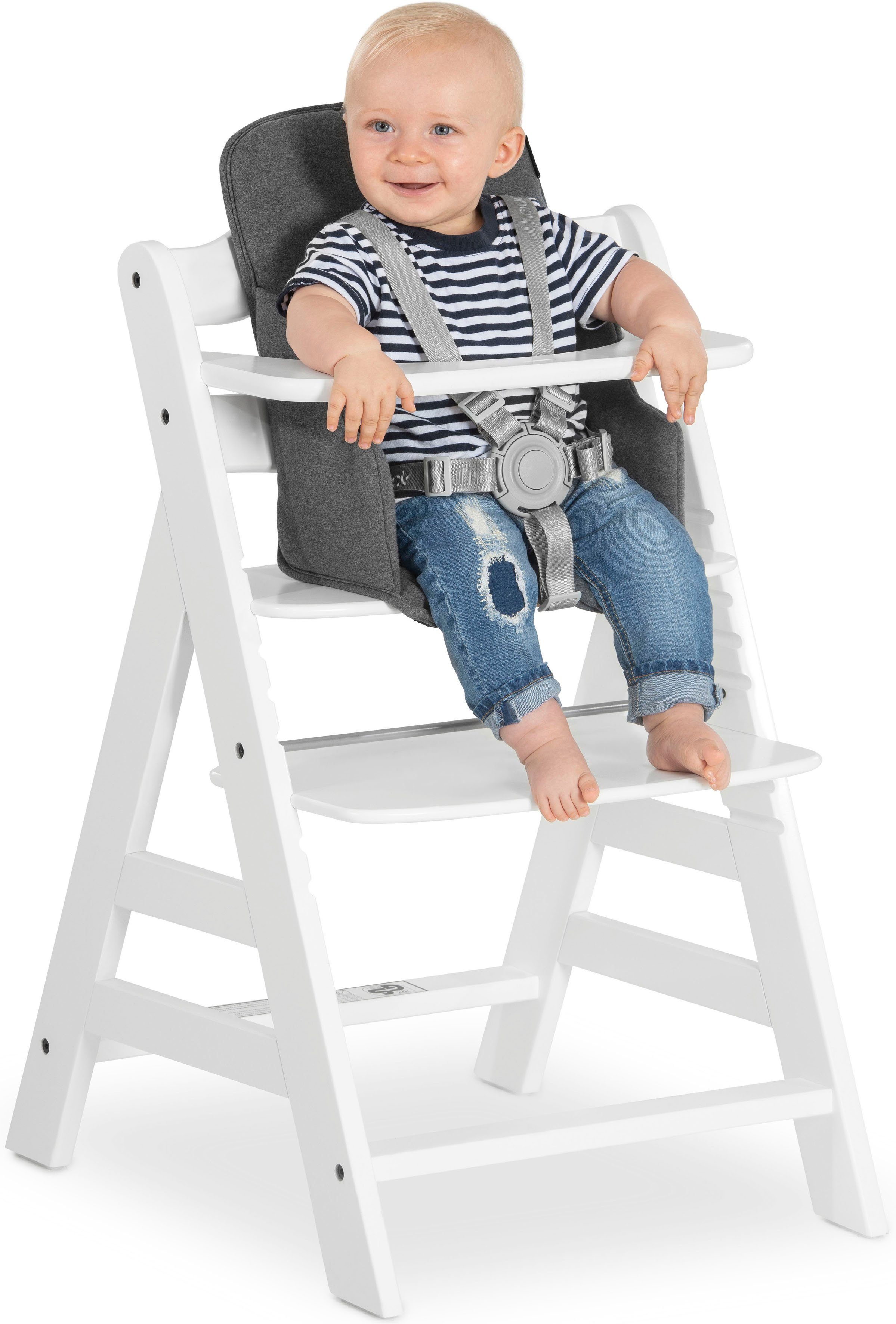 Hauck Stoelverkleiner Alpha Cosy Select, jersey charcoal voor alpha+ select houten kinderstoel