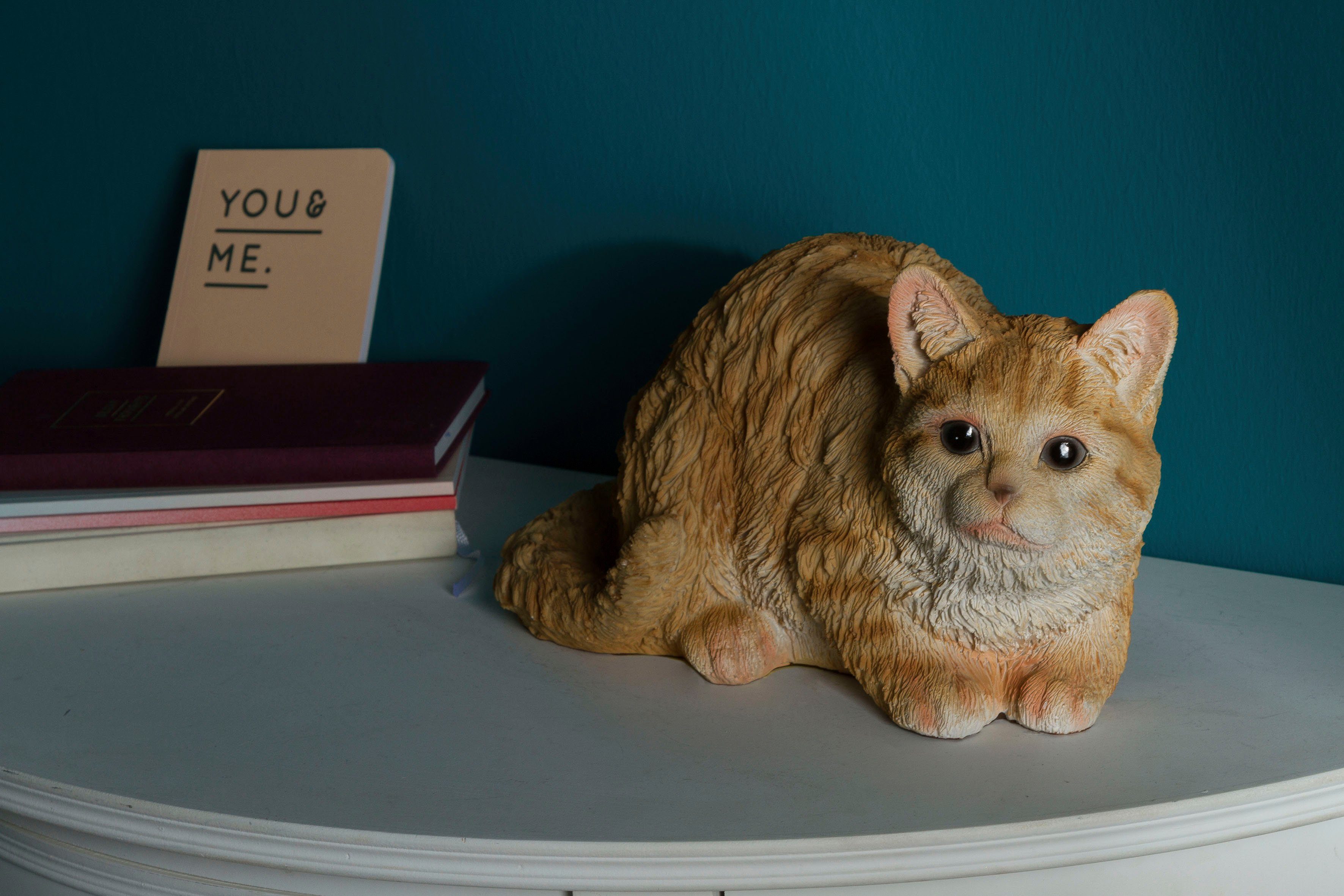 Myflair Möbel & Accessoires Decoratief figuur Kat geel/wit gestreept, woonkamer
