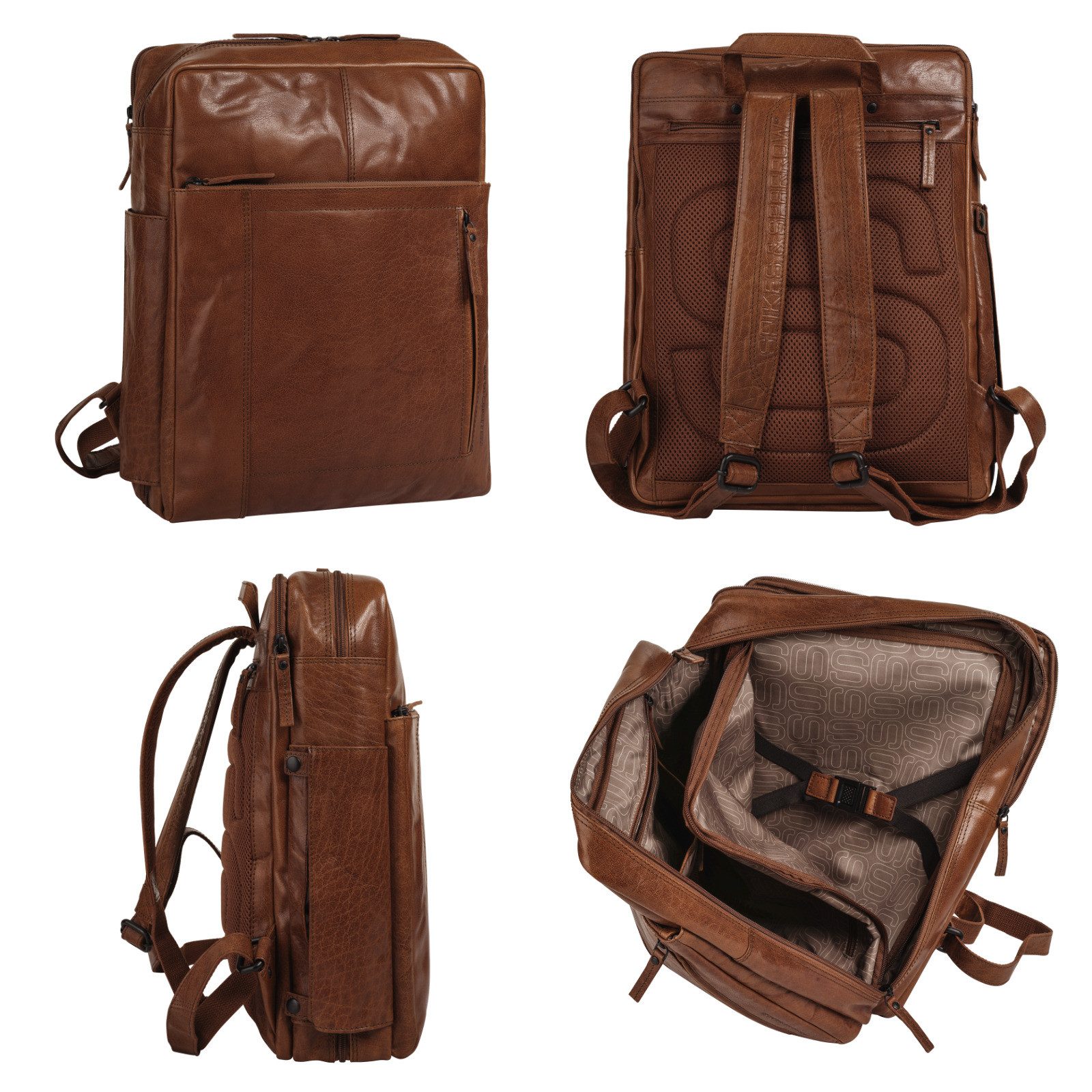 Spikes & Sparrow Laptoprugzak echt leder