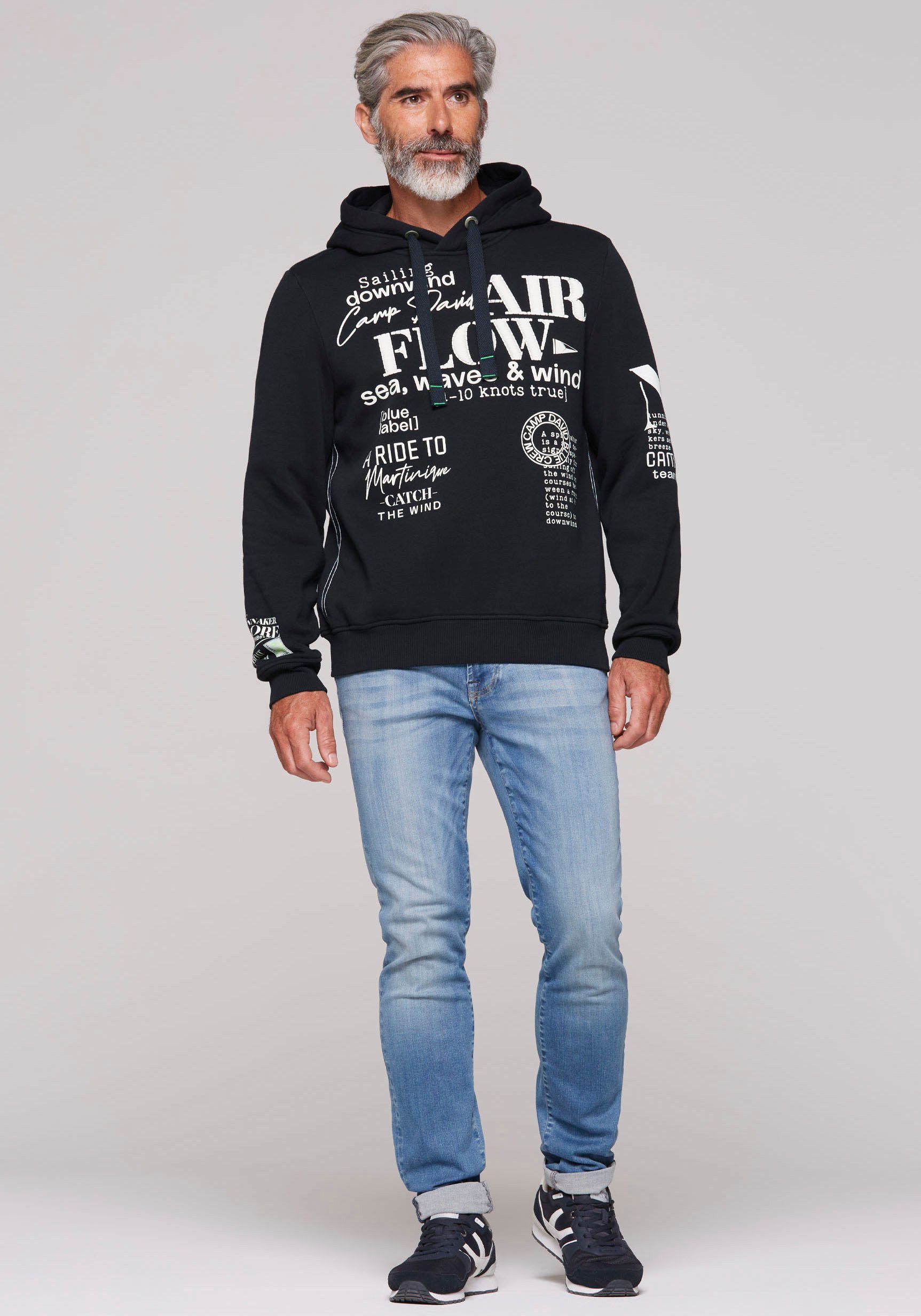 CAMP DAVID Hoodie met logo-prints