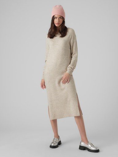 Vero Moda Gebreide jurk VMLEFILE LS BOATNECK CALF DRESS NOOS