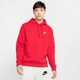 nike sportswear sweatshirt club fleece pullover hoodie rood