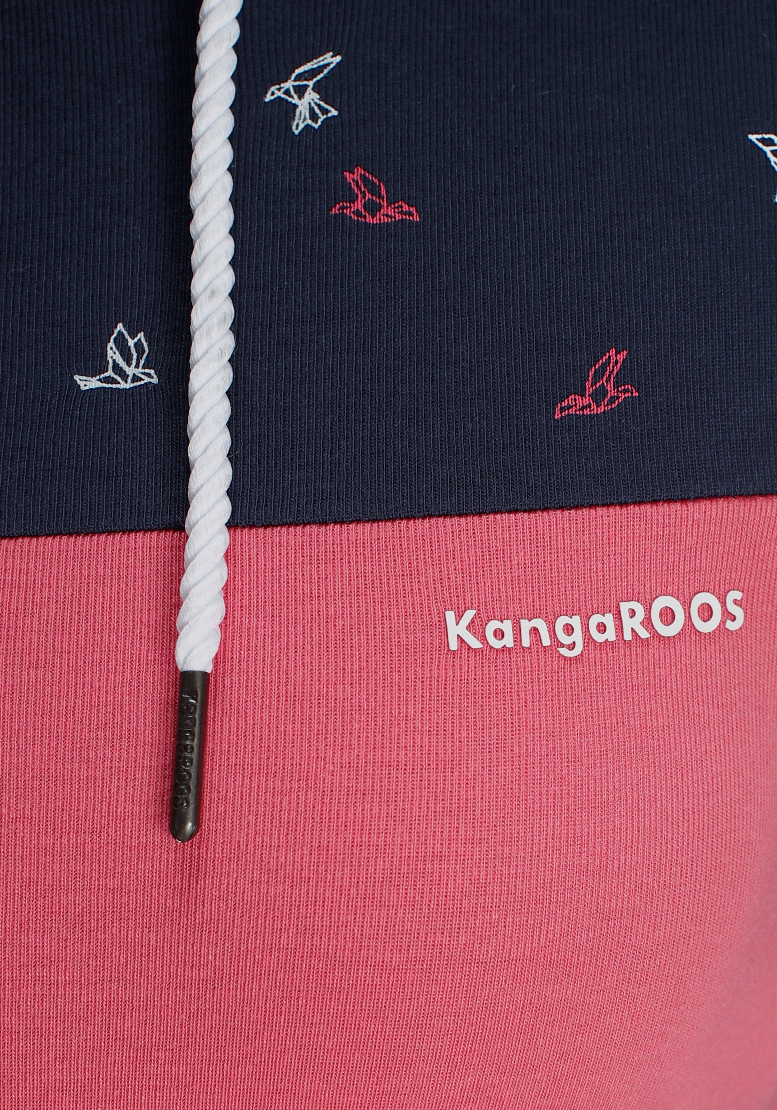 KangaROOS Capuchonshirt Lange mouwen, heupbedekkende snit, colourblocking-look