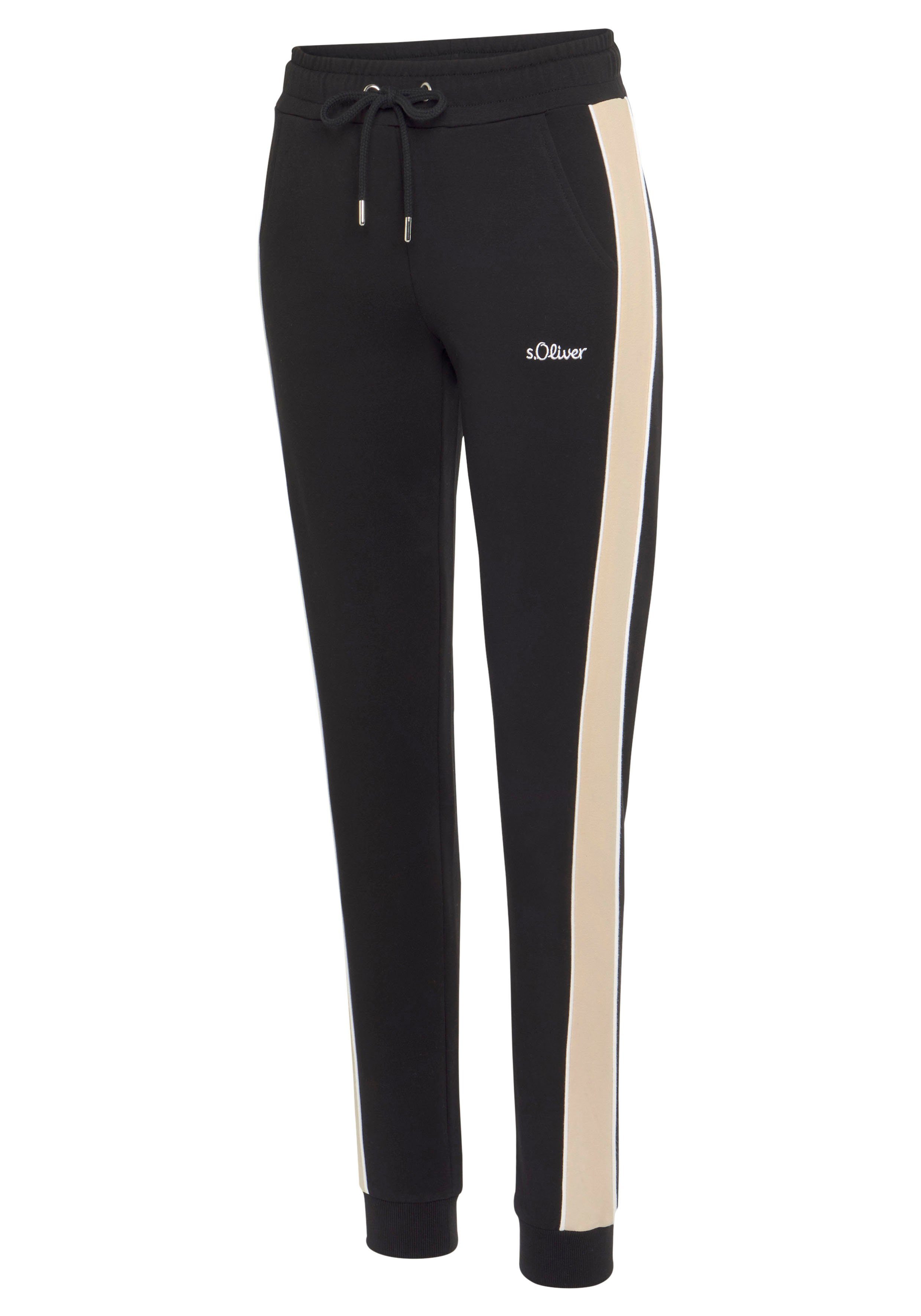 s.Oliver RED LABEL Beachwear Sweatbroek met zijstrepen en piping, loungewear (1-delig)