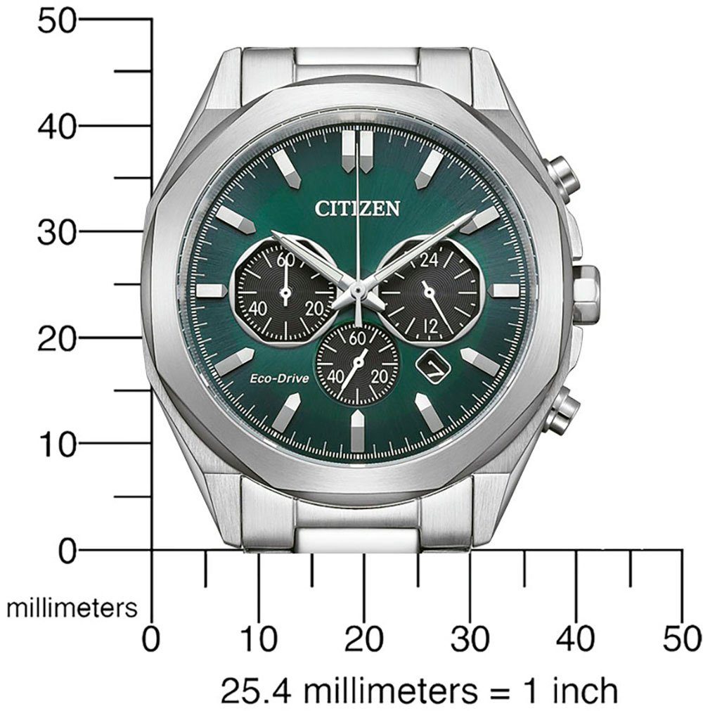 Citizen Chronograaf CA4593-15A Polshorloge, herenhorloge, solar, stopwatchfunctie, leren band
