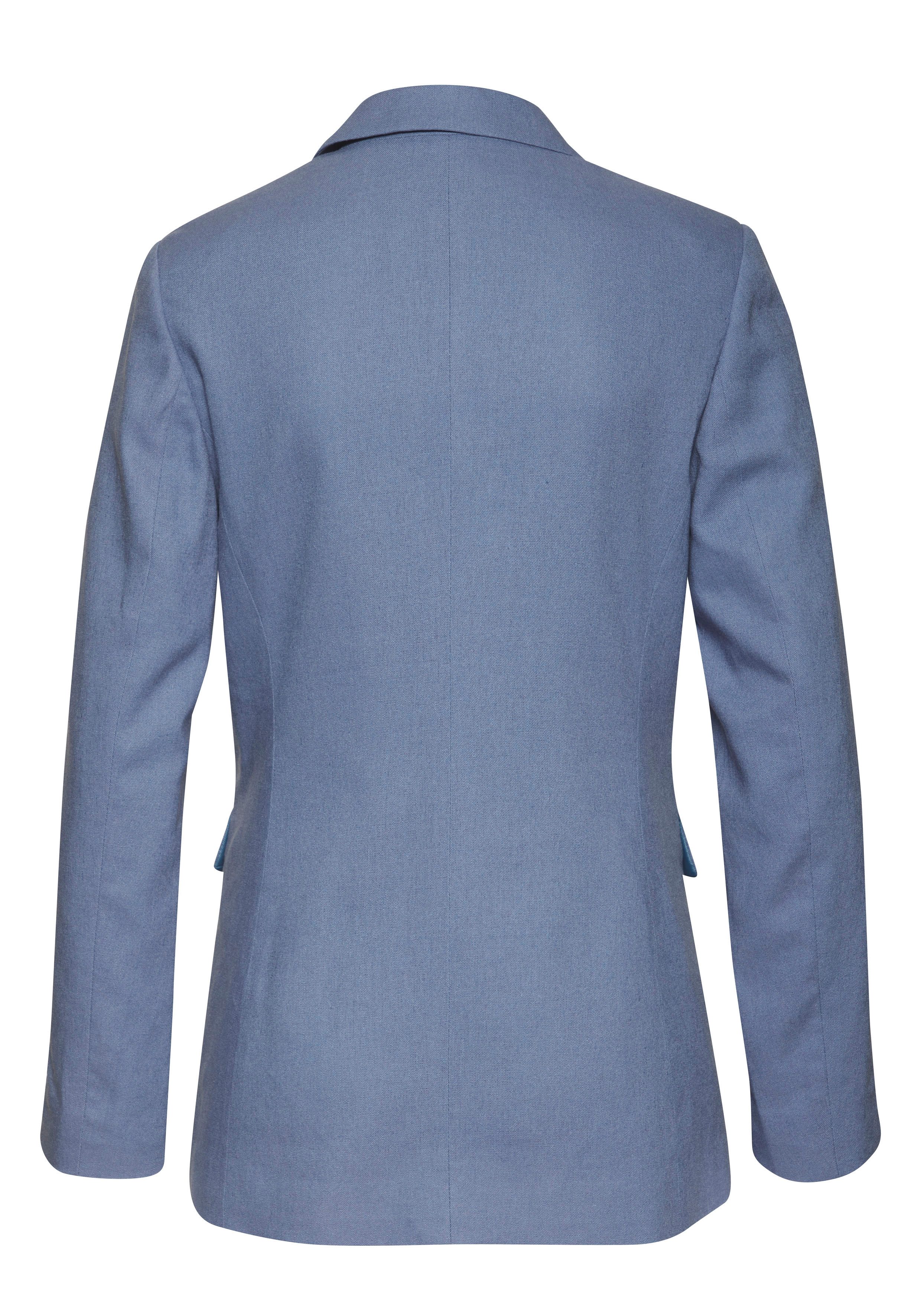 Lascana Lange blazer met haakwerk inzet op de mouwen van linnenmix