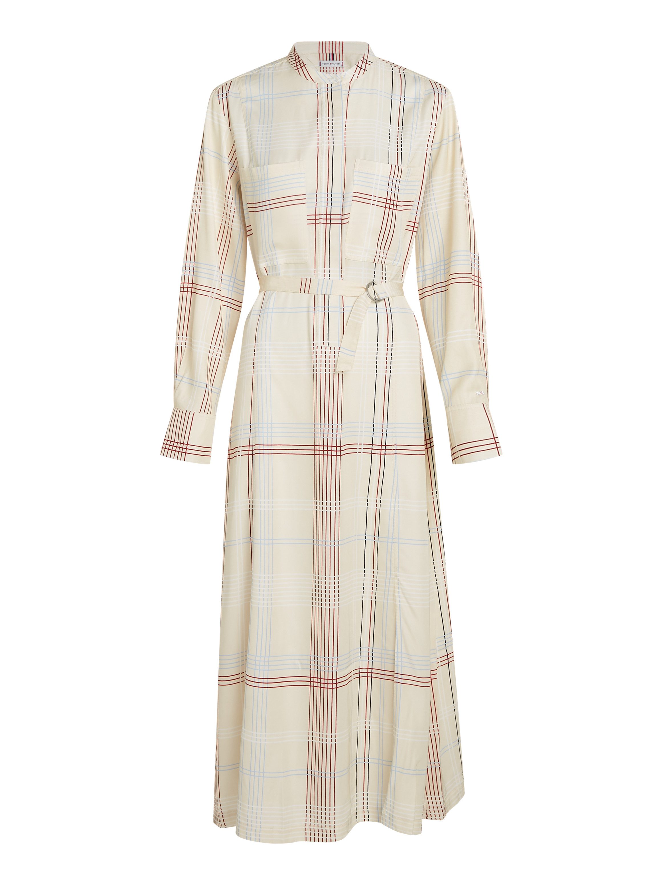 Tommy Hilfiger Blousejurk RWB CHECK FLUID MIDI DRESS (Global Serie TH VROUWEN)